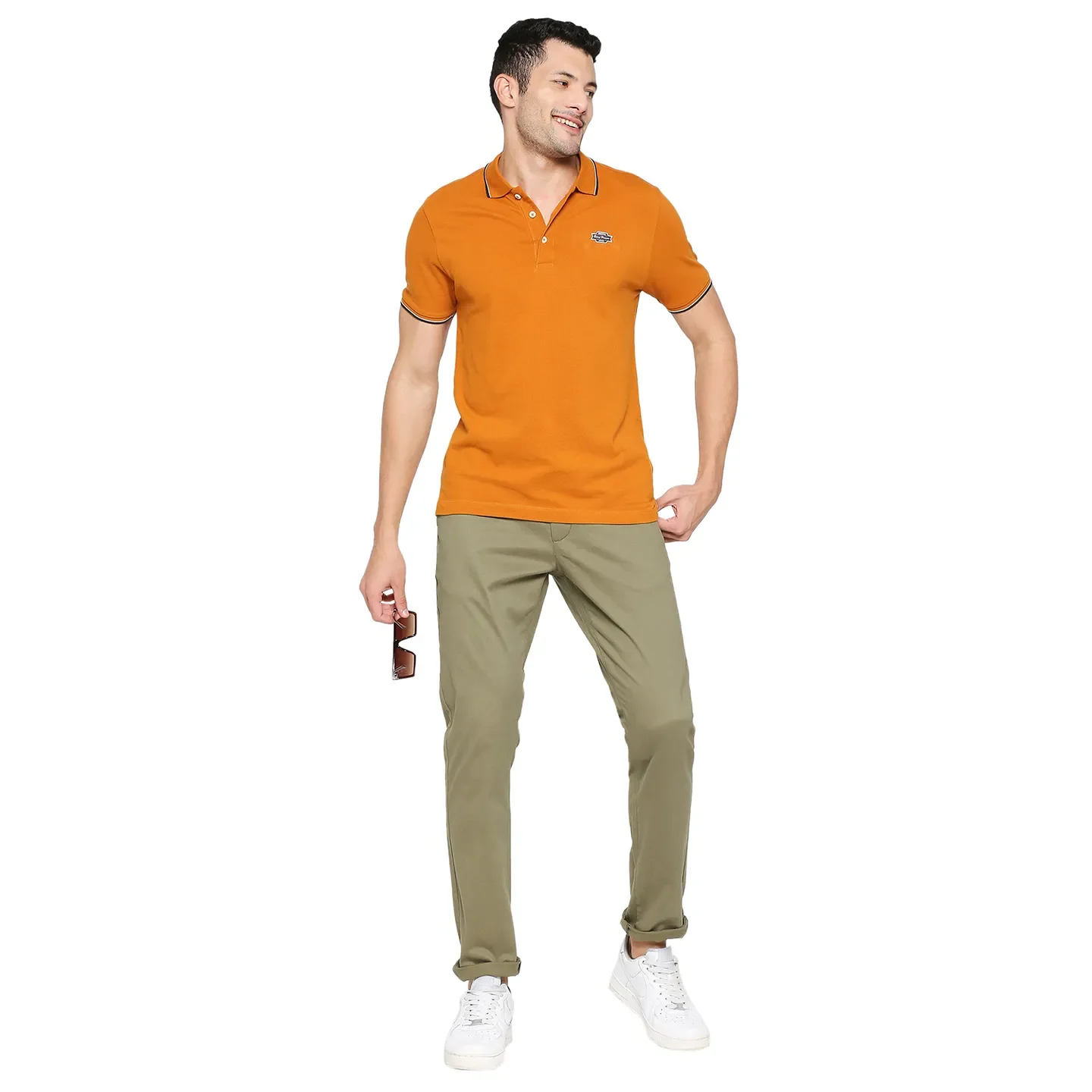 Olive Slim Fit Chinos For Men By Being Human Clothing - Image 6