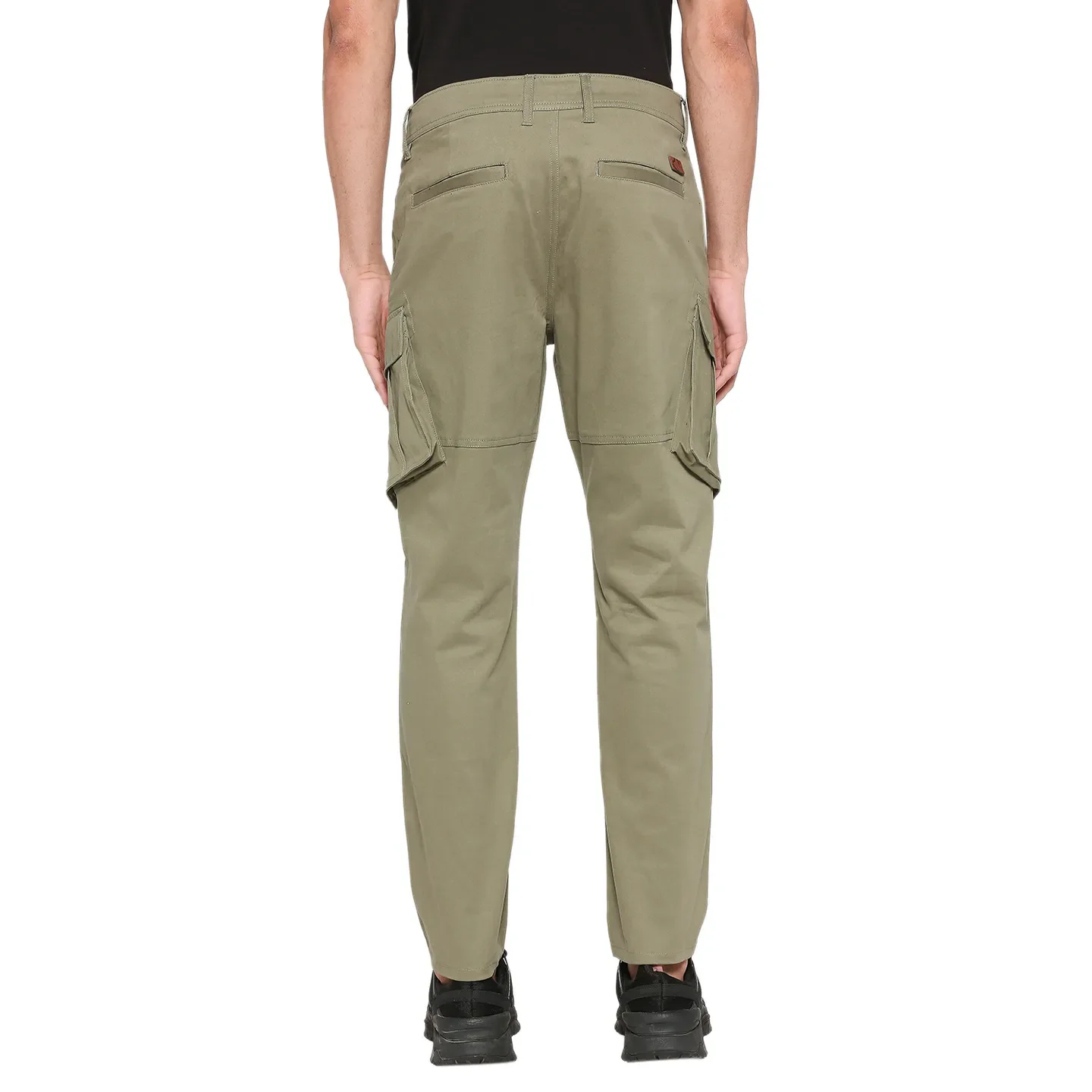 Olive Slim Straight Fit Men's Cargos by Being Human Clothing - Image 4