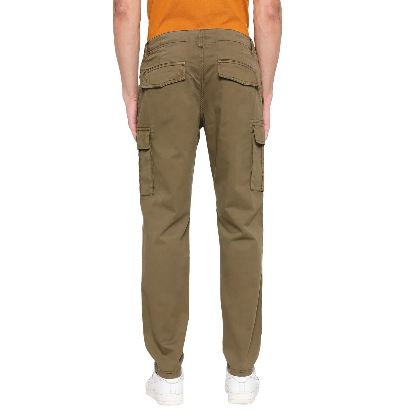 Olive Slim Fit Chinos For Men By Being Human Clothing - Image 4