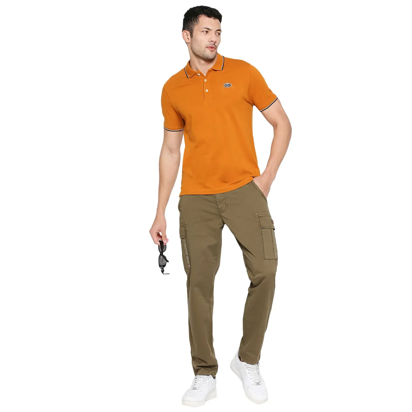 Olive Slim Fit Chinos For Men By Being Human Clothing - Image 6