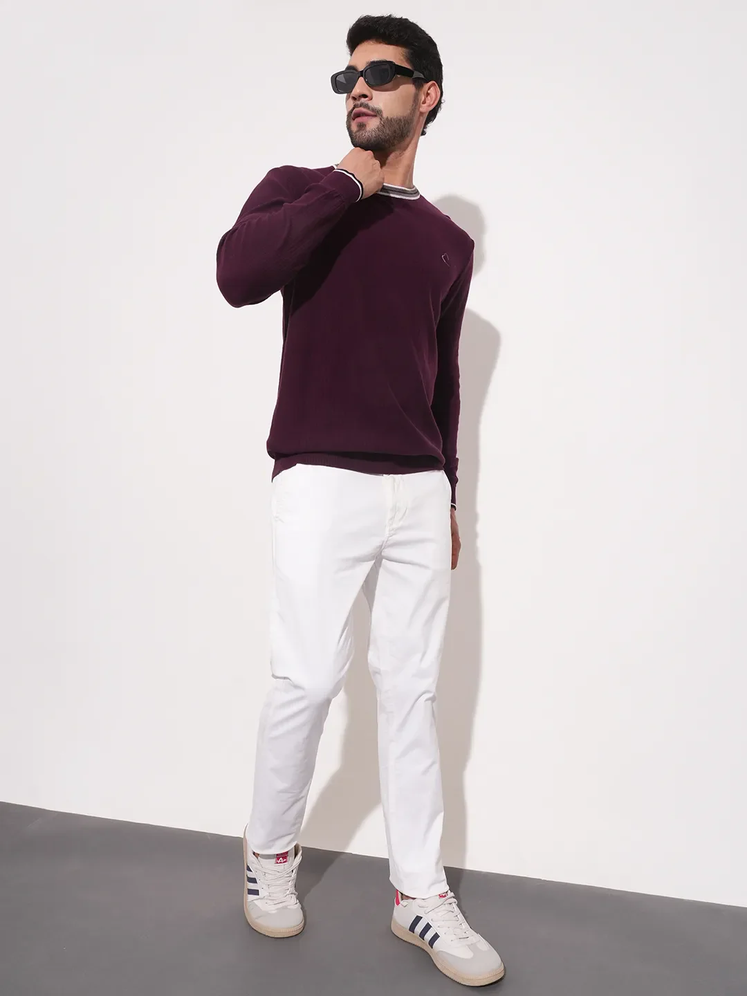 White Slim Straight Fit Men's Chinos by Being Human Clothing - Image 2