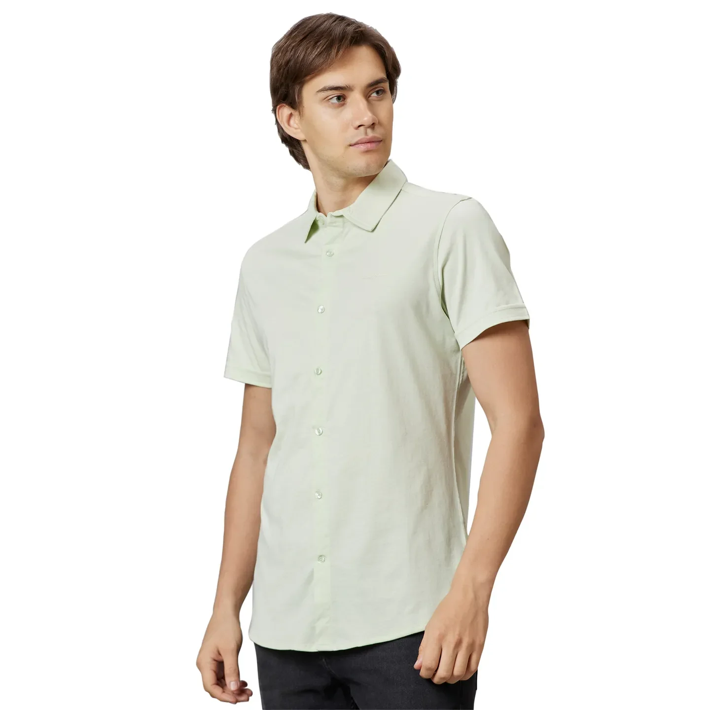 Off White Slim Fit Regular Collar Men's Shirt by Being Human Clothing - Image 3