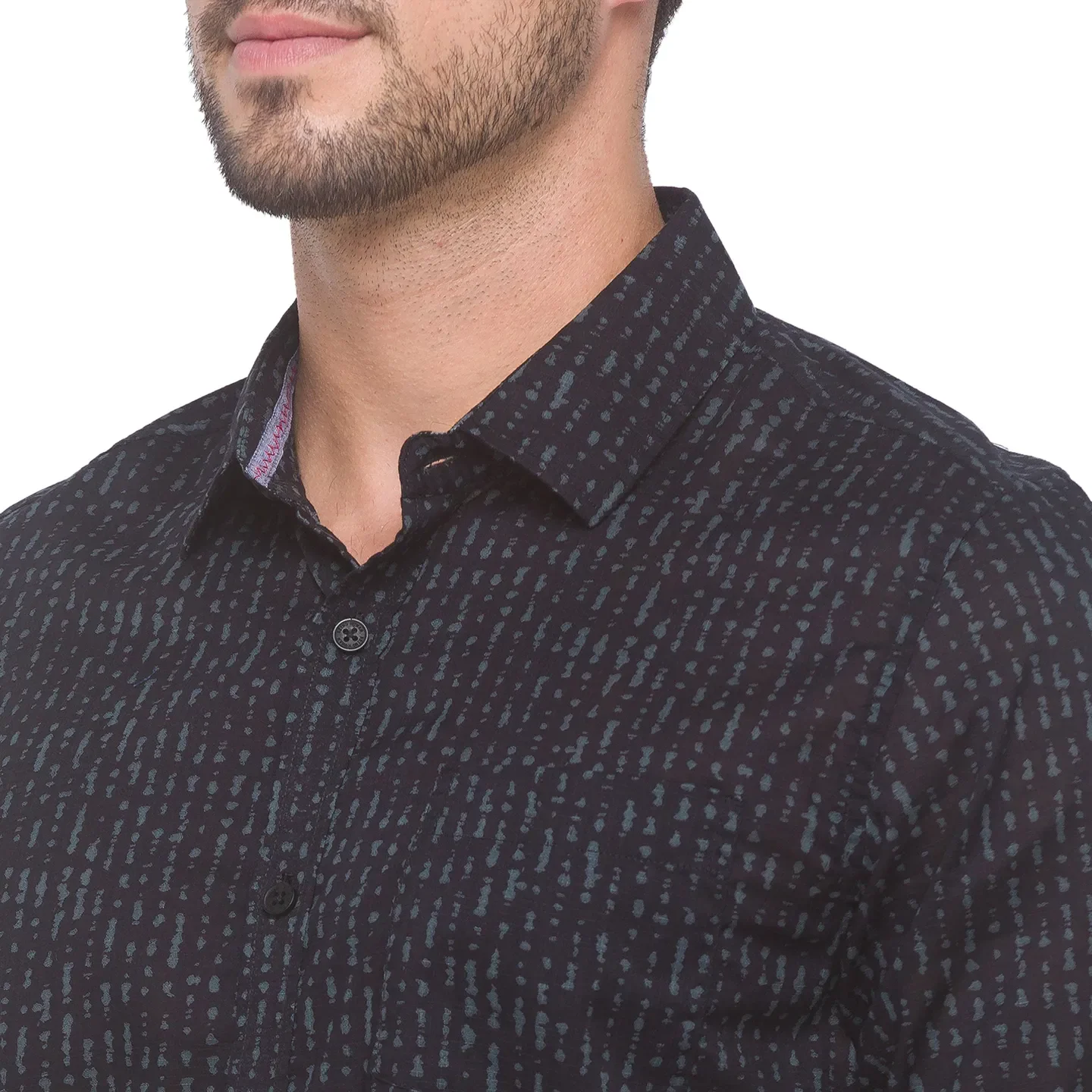 Black Slim Fit Regular Collar Men's Shirt by Being Human Clothing - Image 4