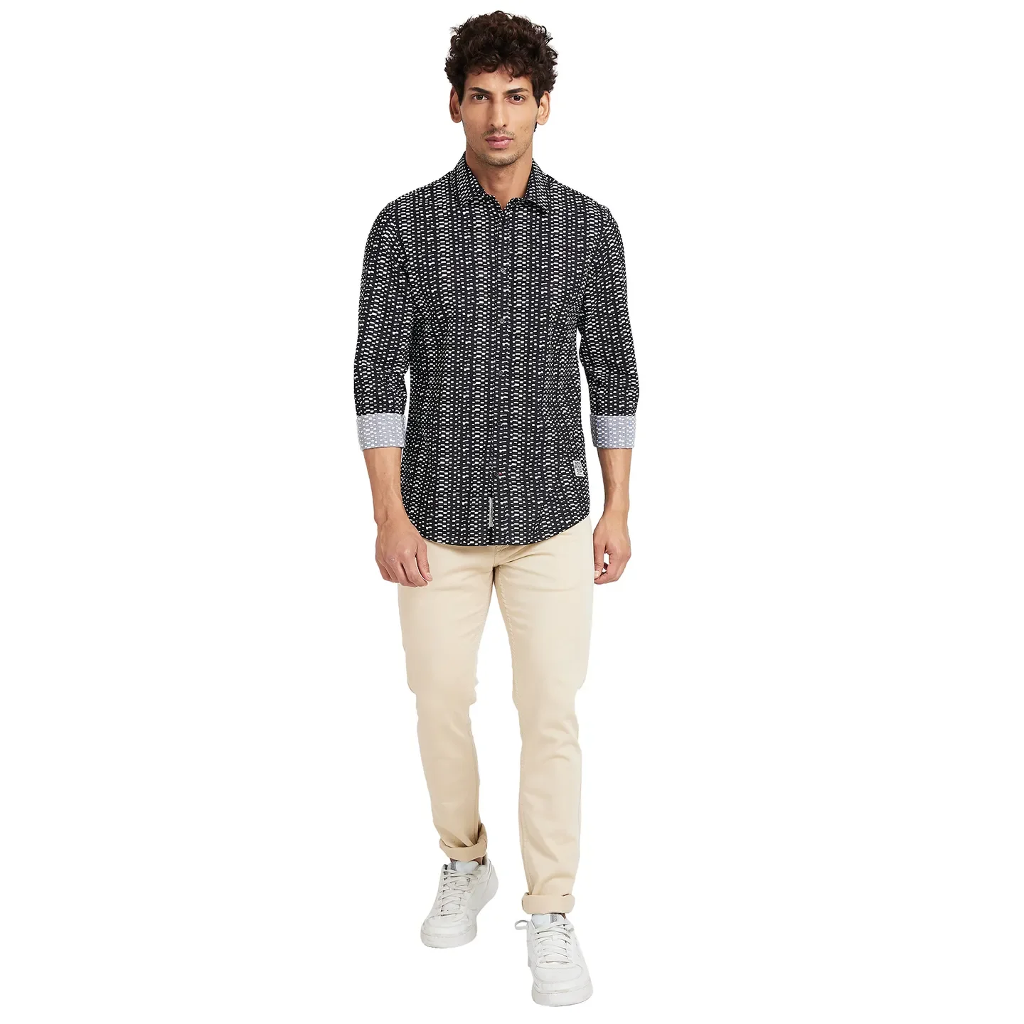 Black Slim Fit Regular Collar Men's Shirt by Being Human Clothing - Image 2