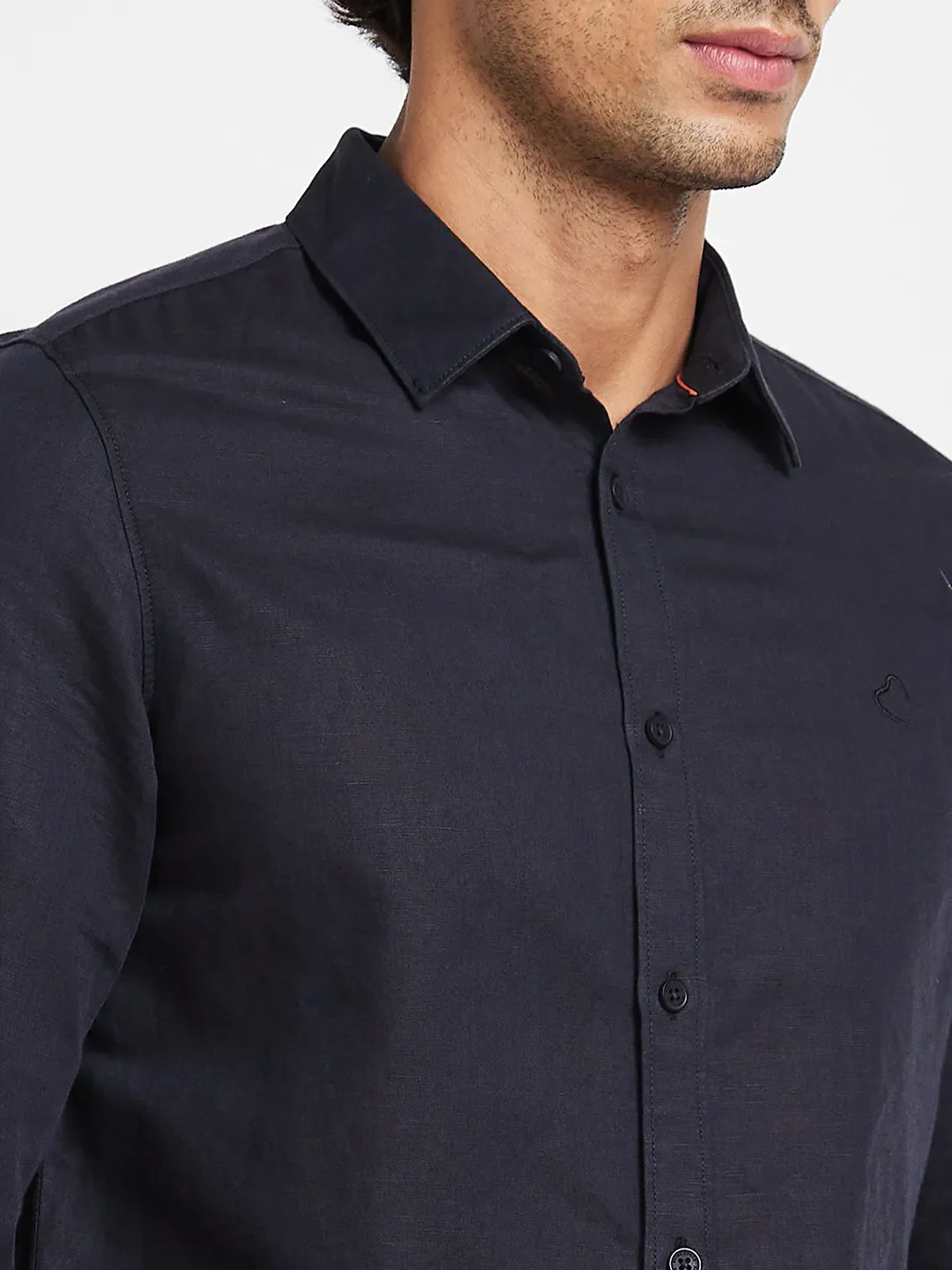 Black Slim Fit Regular Collar Men's Shirt by Being Human Clothing - Image 4