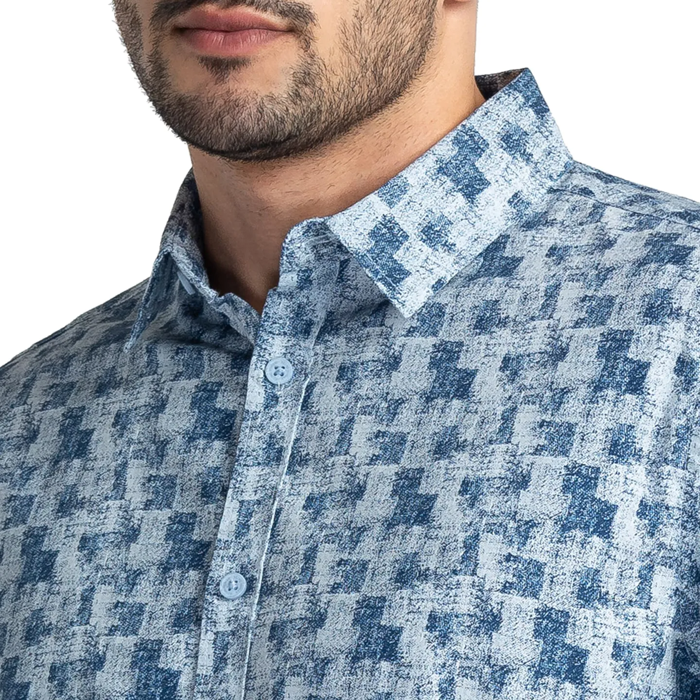 Blue Slim Fit Regular Collar Men's Shirt by Being Human Clothing - Image 5
