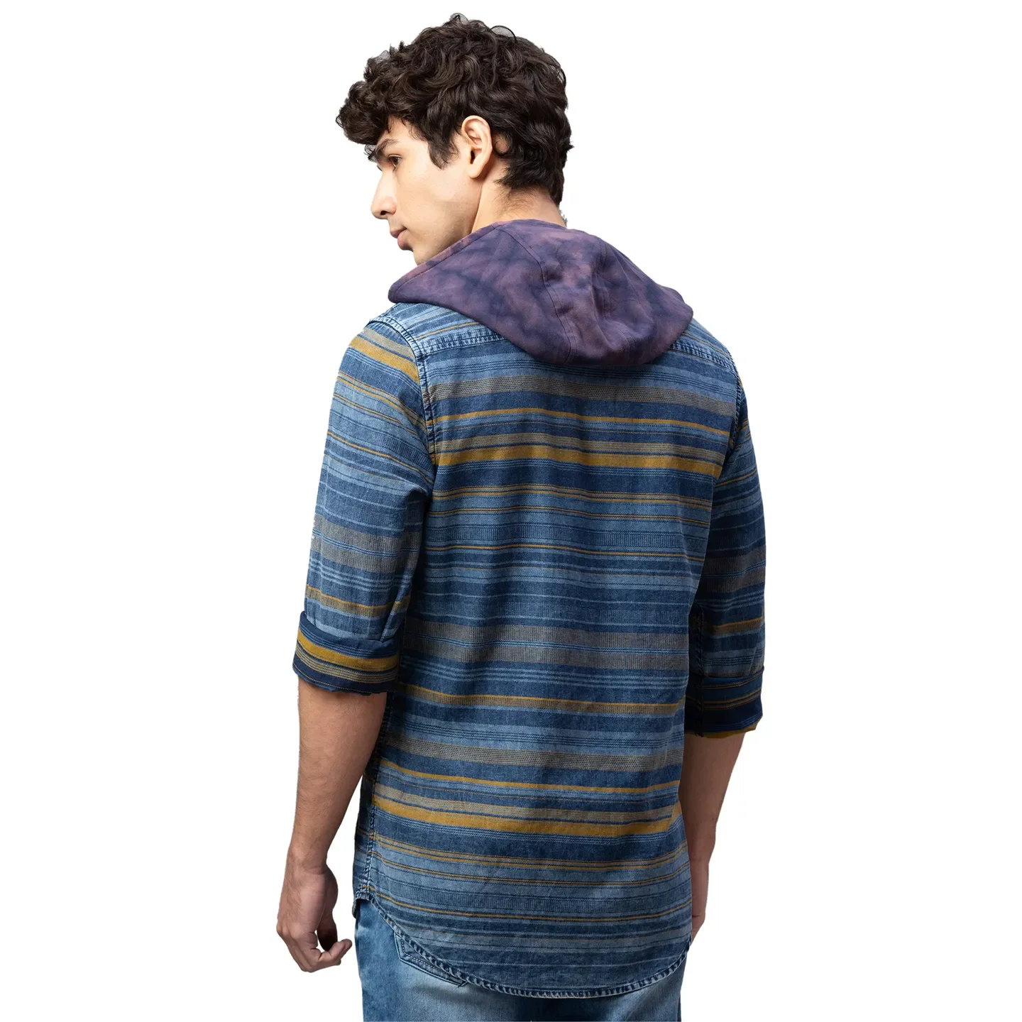 Blue Slim Fit Regular Collar Men's Shirt by Being Human Clothing - Image 3