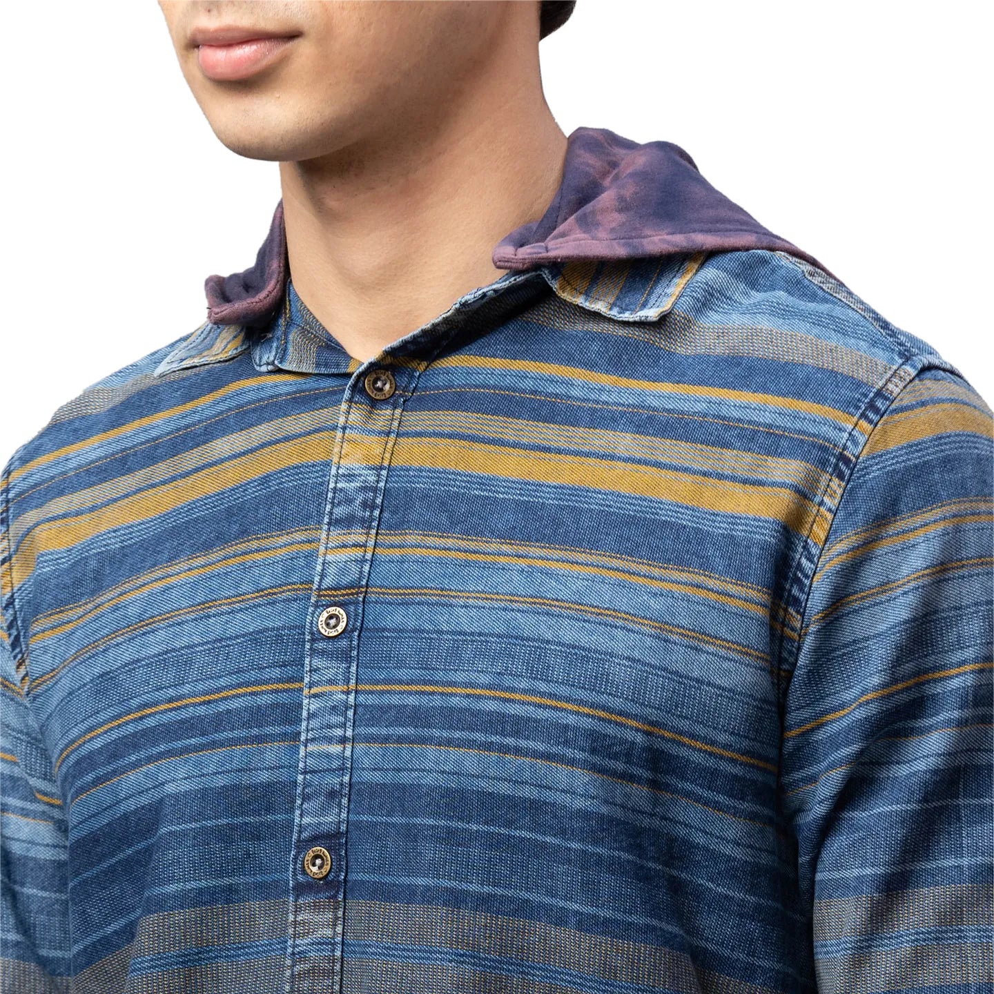 Blue Slim Fit Regular Collar Men's Shirt by Being Human Clothing - Image 4