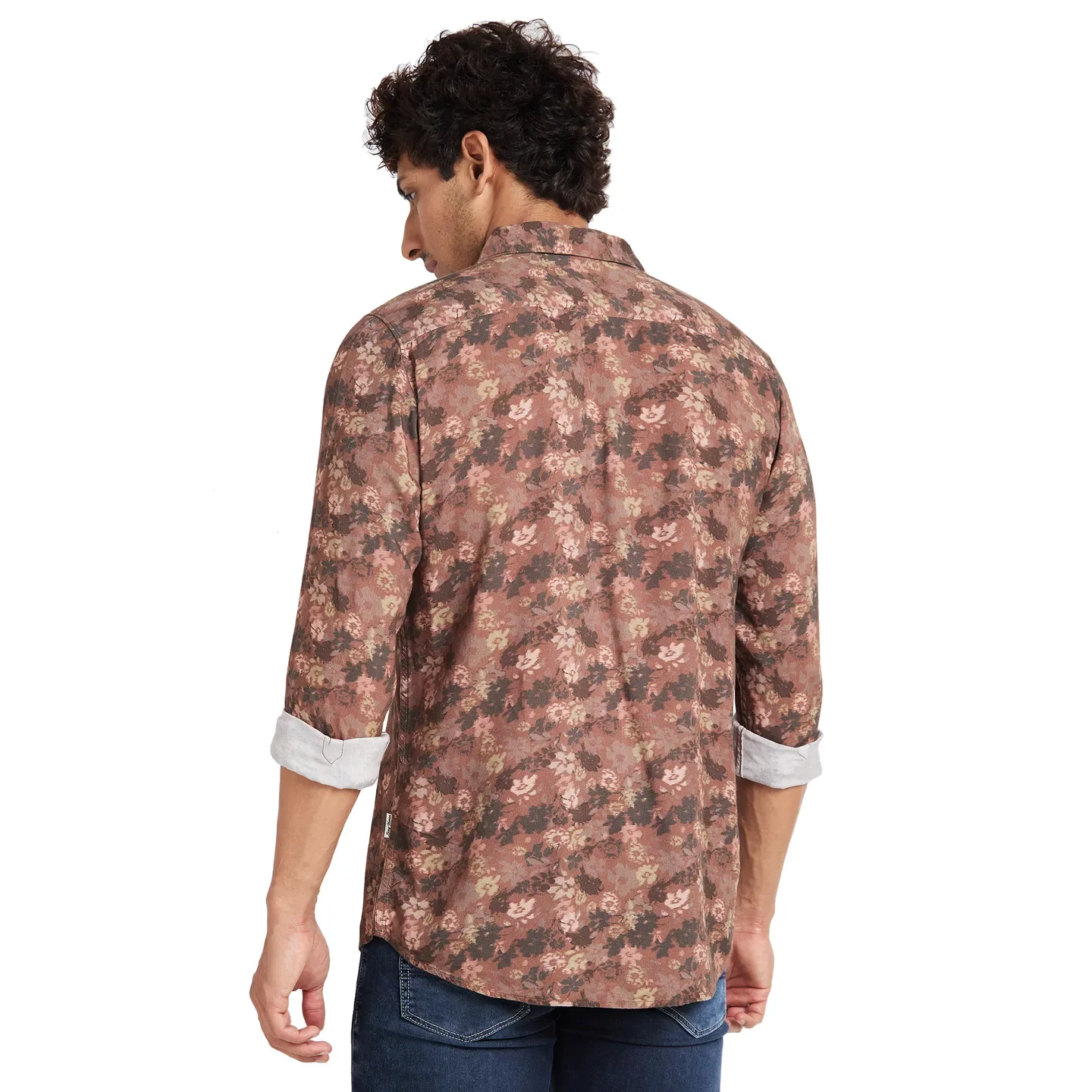 Brown Slim Fit Regular Collar Men's Shirt by Being Human Clothing - Image 4