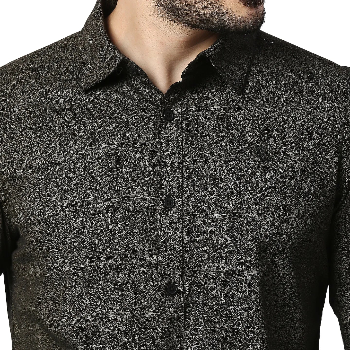 Brown Slim Straight Fit Regular Collar Long Sleeves Cotton Men's Shirt by Being Human Clothing - Image 4