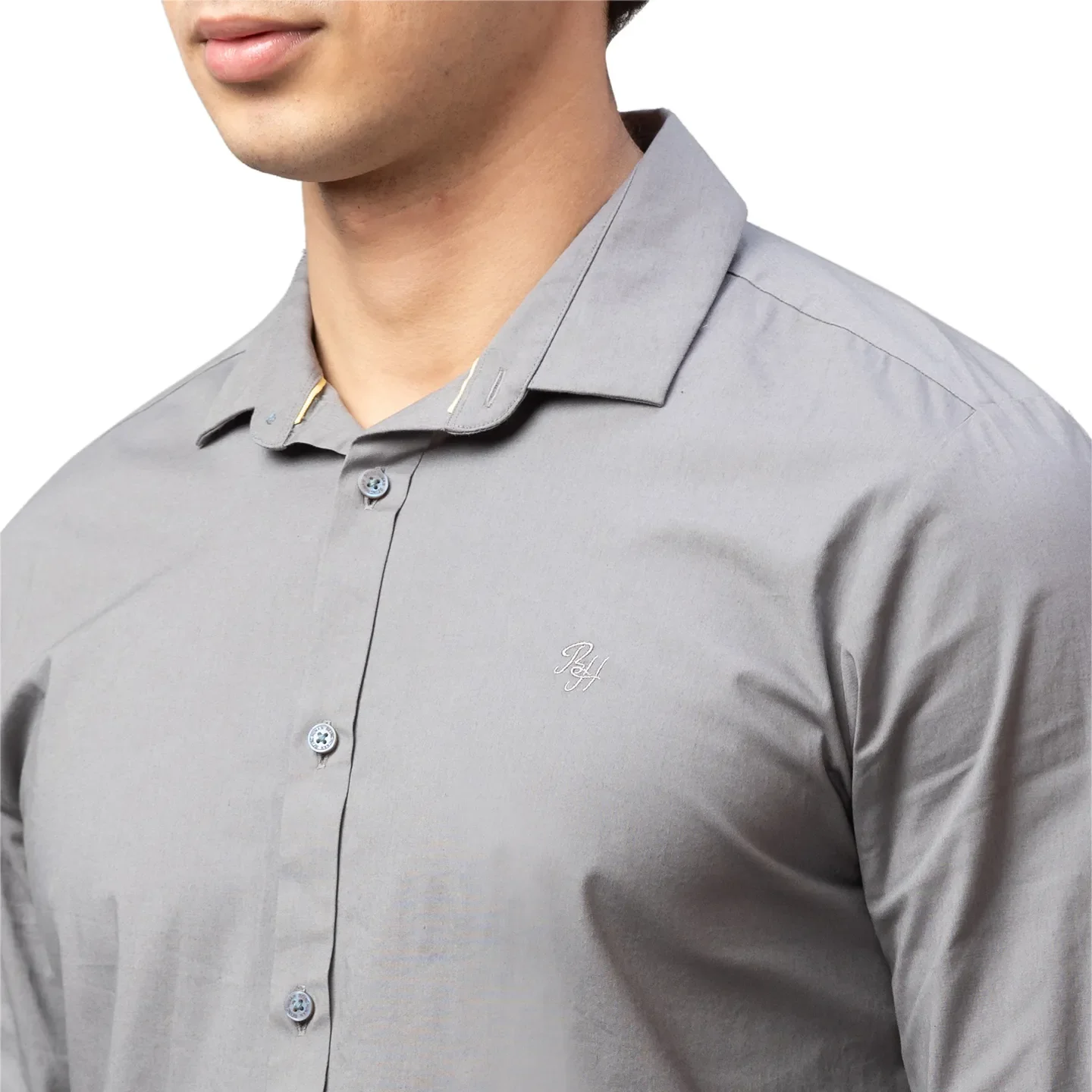 Grey Regular Fit Regular Collar Men's Shirt by Being Human Clothing - Image 5