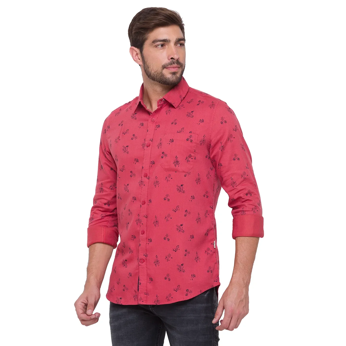 Coral Slim Fit Regular Collar Men's Shirt by Being Human Clothing - Image 3