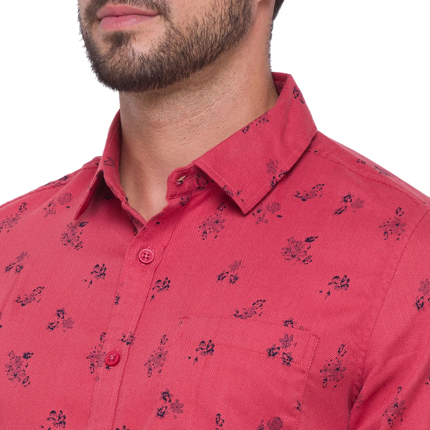 Coral Slim Fit Regular Collar Men's Shirt by Being Human Clothing - Image 4