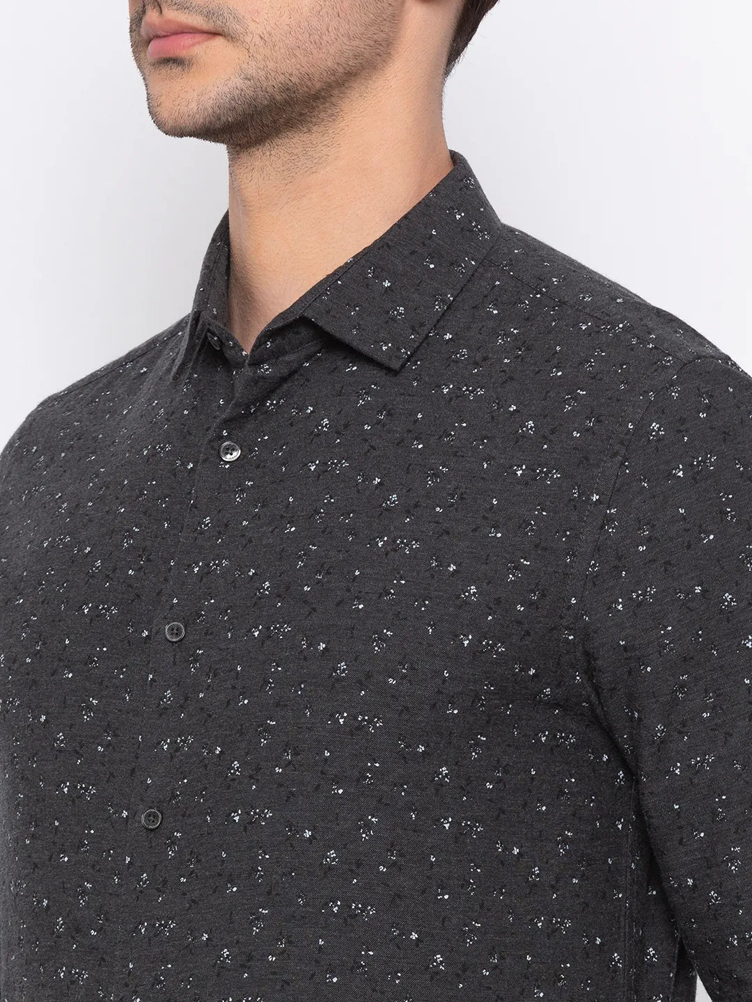 Grey Regular Fit Regular Collar Long Sleeves Cotton Men's Shirt by Being Human Clothing - Image 5