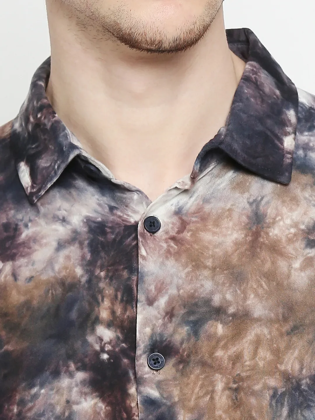 Grey Slim Straight Fit Regular Collar Long Sleeves VISCOSE Men's Shirt by Being Human Clothing - Image 5