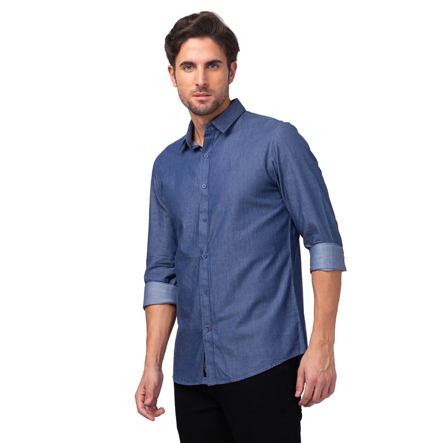Indigo Slim Fit Regular Collar Men's Shirt by Being Human Clothing - Image 4