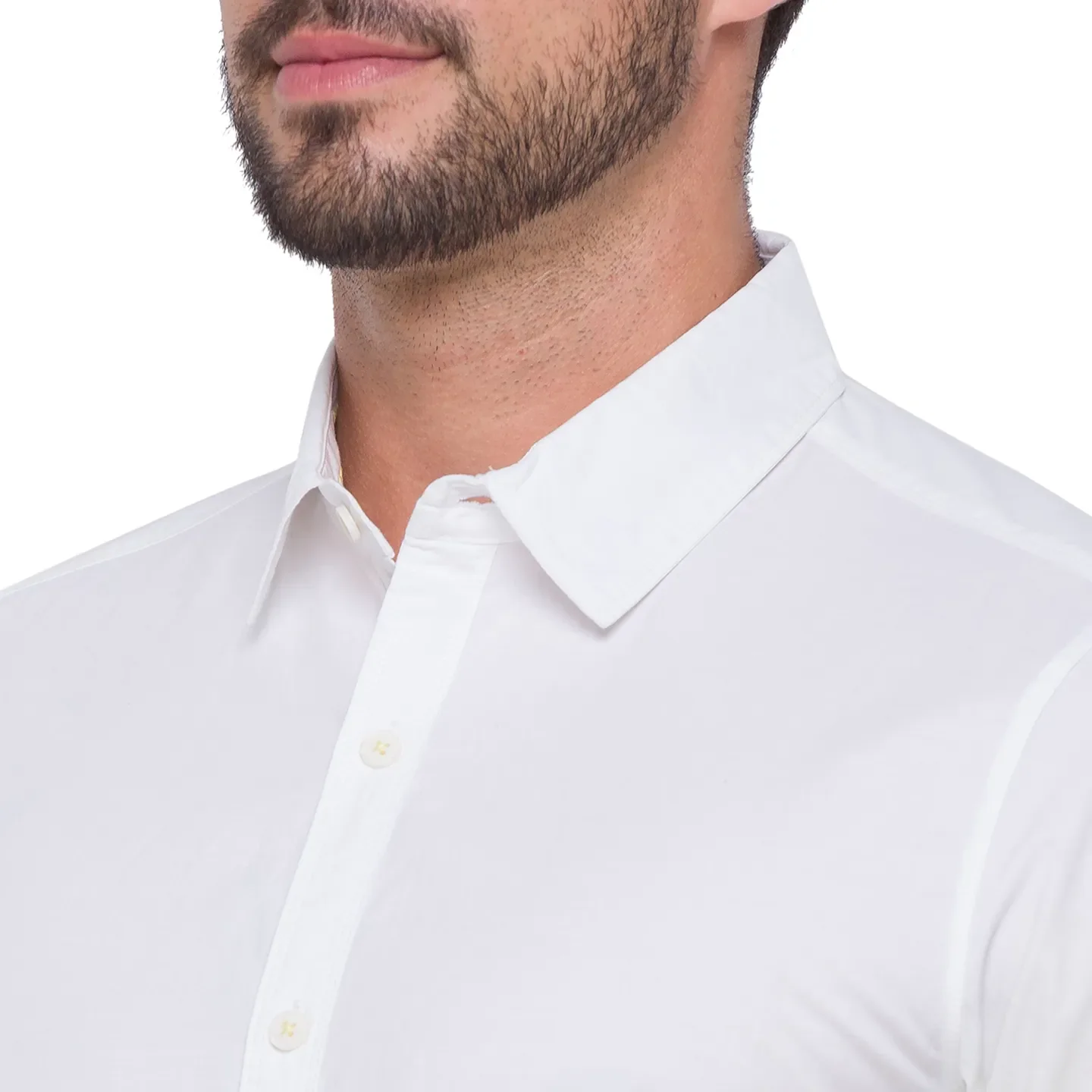 Yellow Slim Straight Fit Men's Short Sleeves Shirt by Being Human Clothing - Image 4