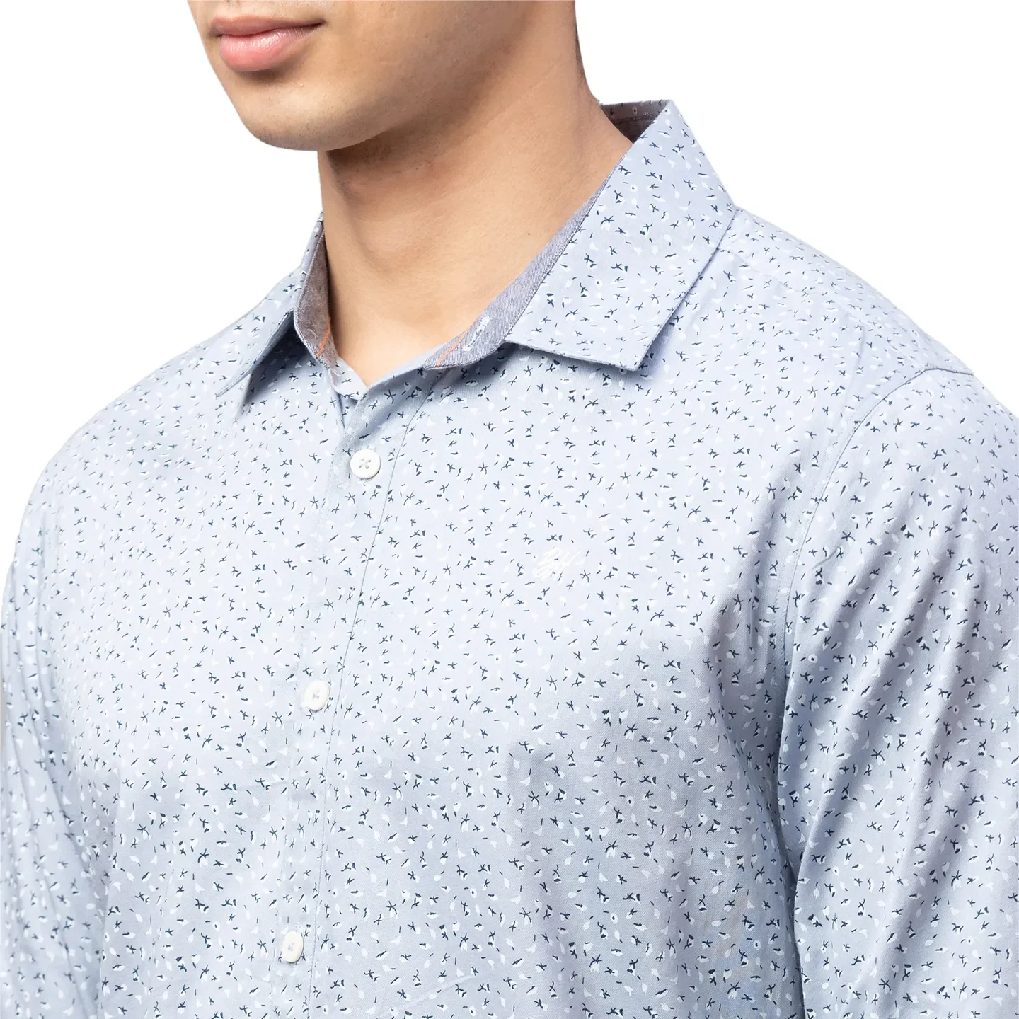 Light Blue Slim Fit Regular Collar Men's Shirt by Being Human Clothing - Image 5