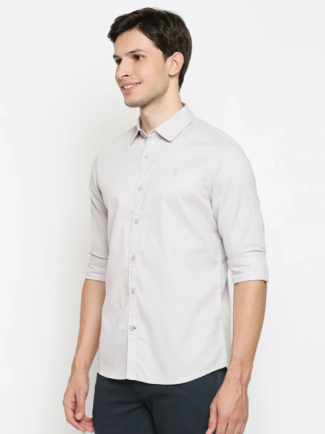 Grey Regular Fit Regular Collar Long Sleeves Cotton Men's Shirt by Being Human Clothing - Image 2