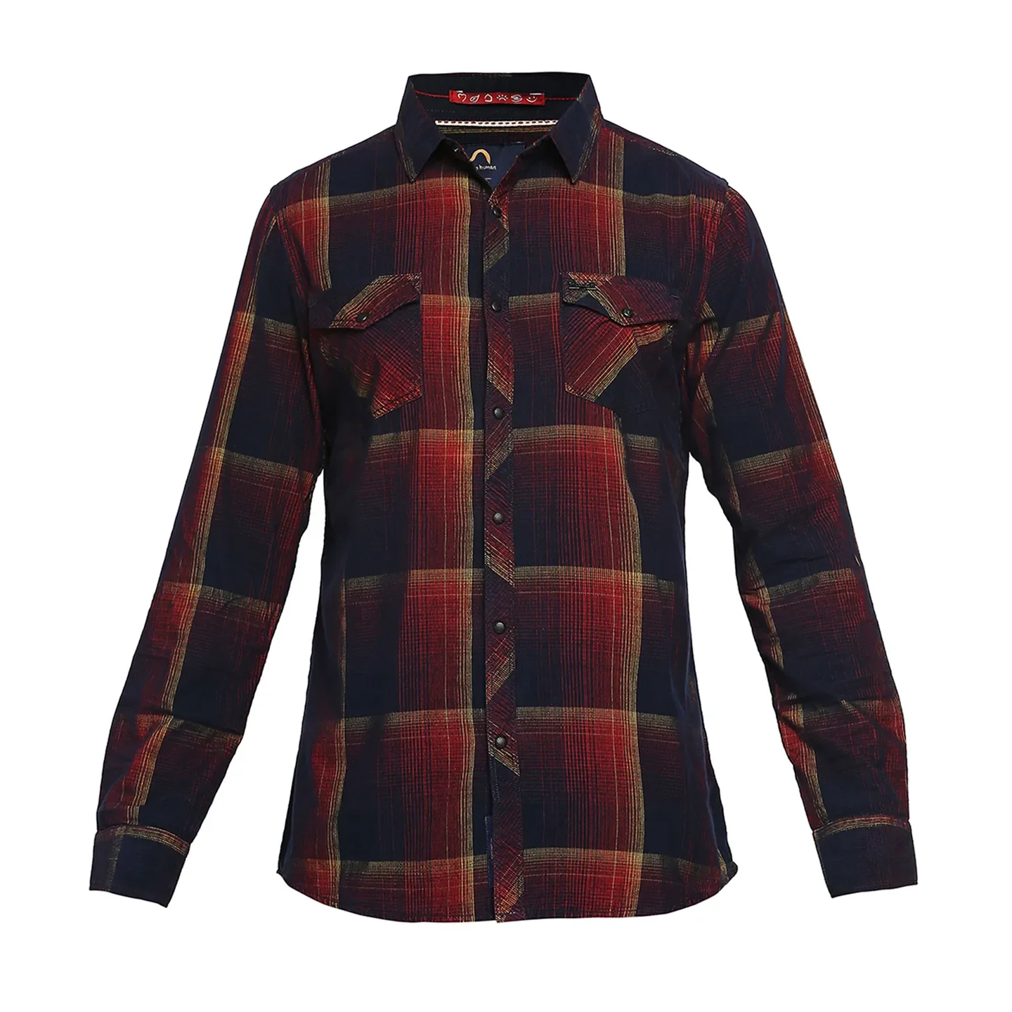 Red Slim Straight Fit Regular Collar Long Sleeves Cotton Men's Shirt by Being Human Clothing - Image 7
