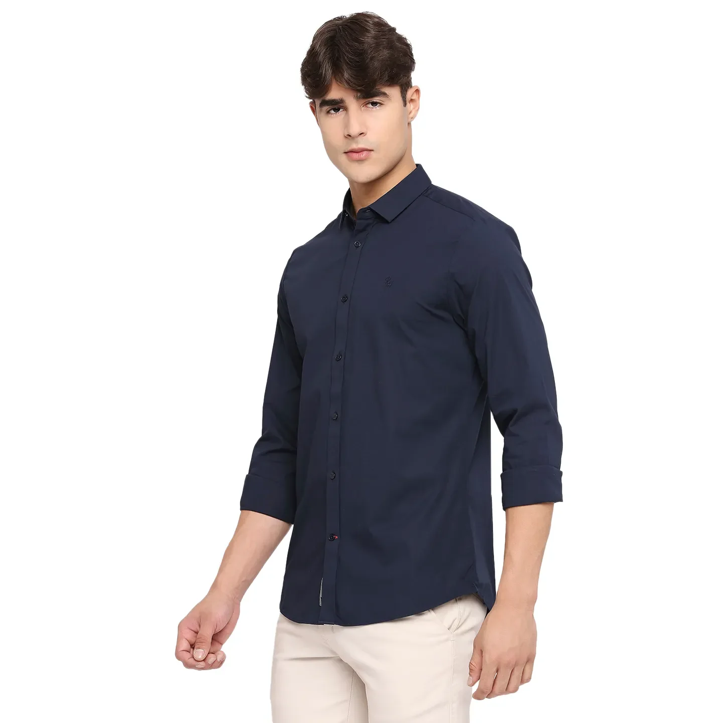 Navy Super Slim Fit Regular Collar Men's Shirt by Being Human Clothing - Image 2