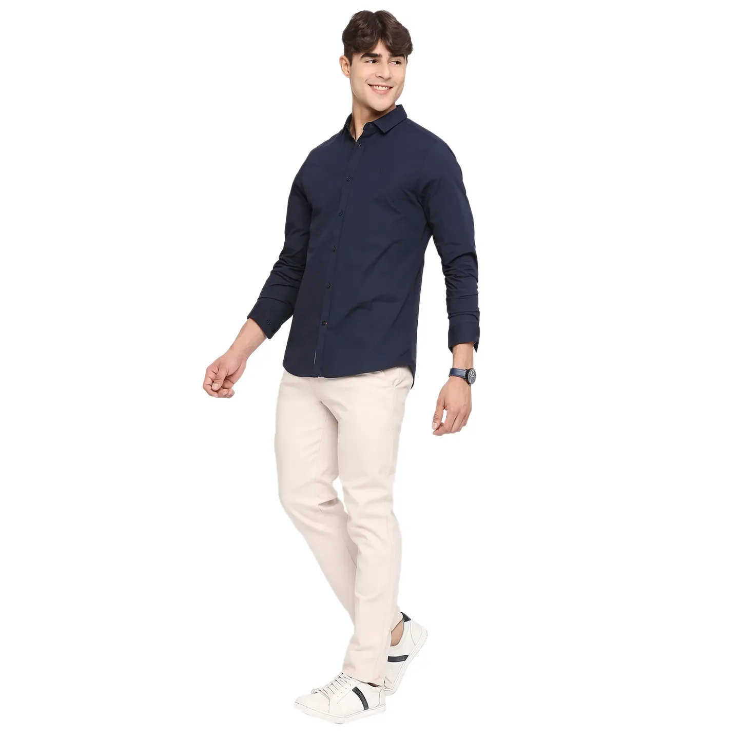Navy Super Slim Fit Regular Collar Men's Shirt by Being Human Clothing - Image 6