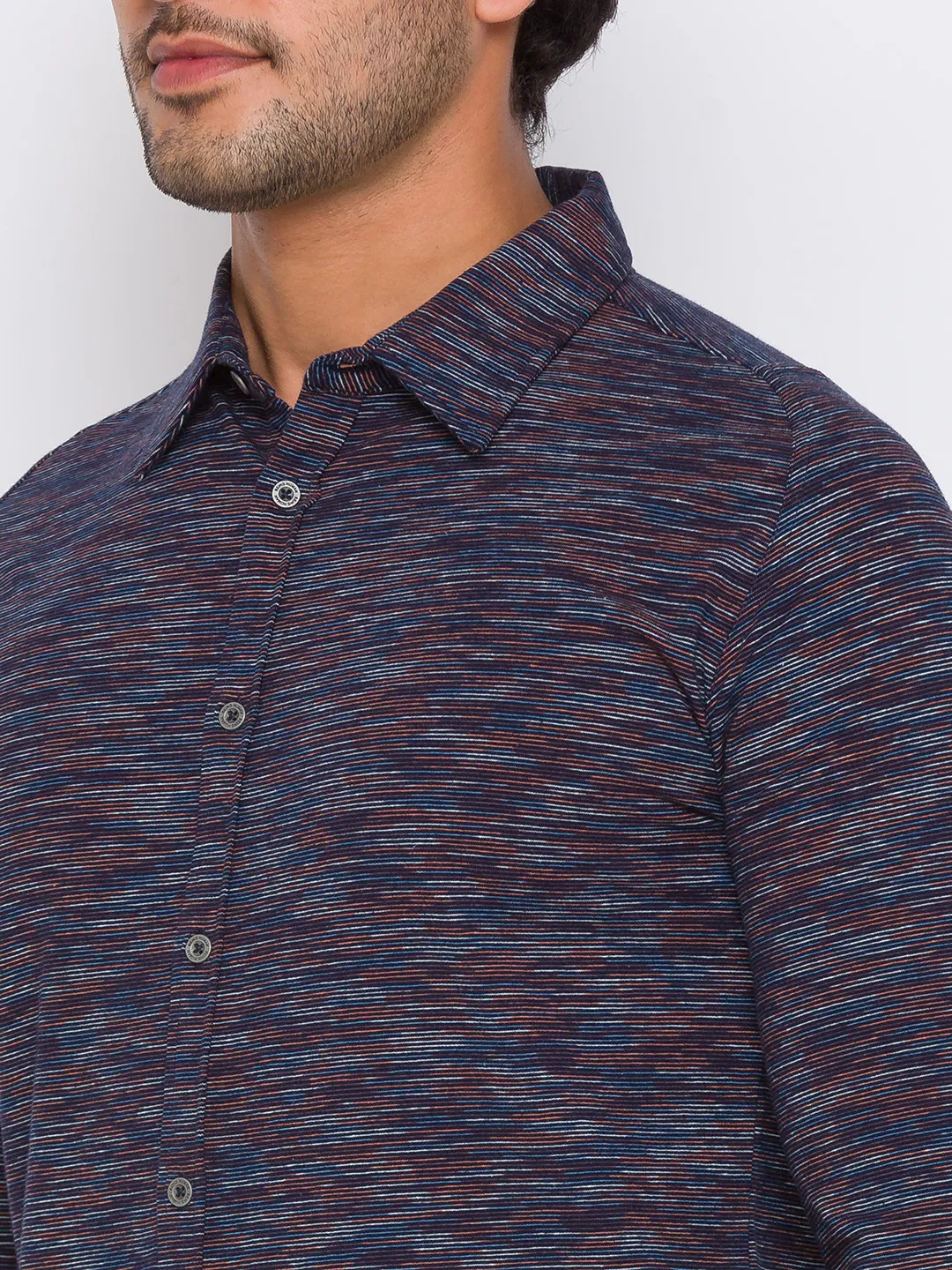 Navy Super Slim Fit Regular Collar Men's Shirt by Being Human Clothing - Image 4