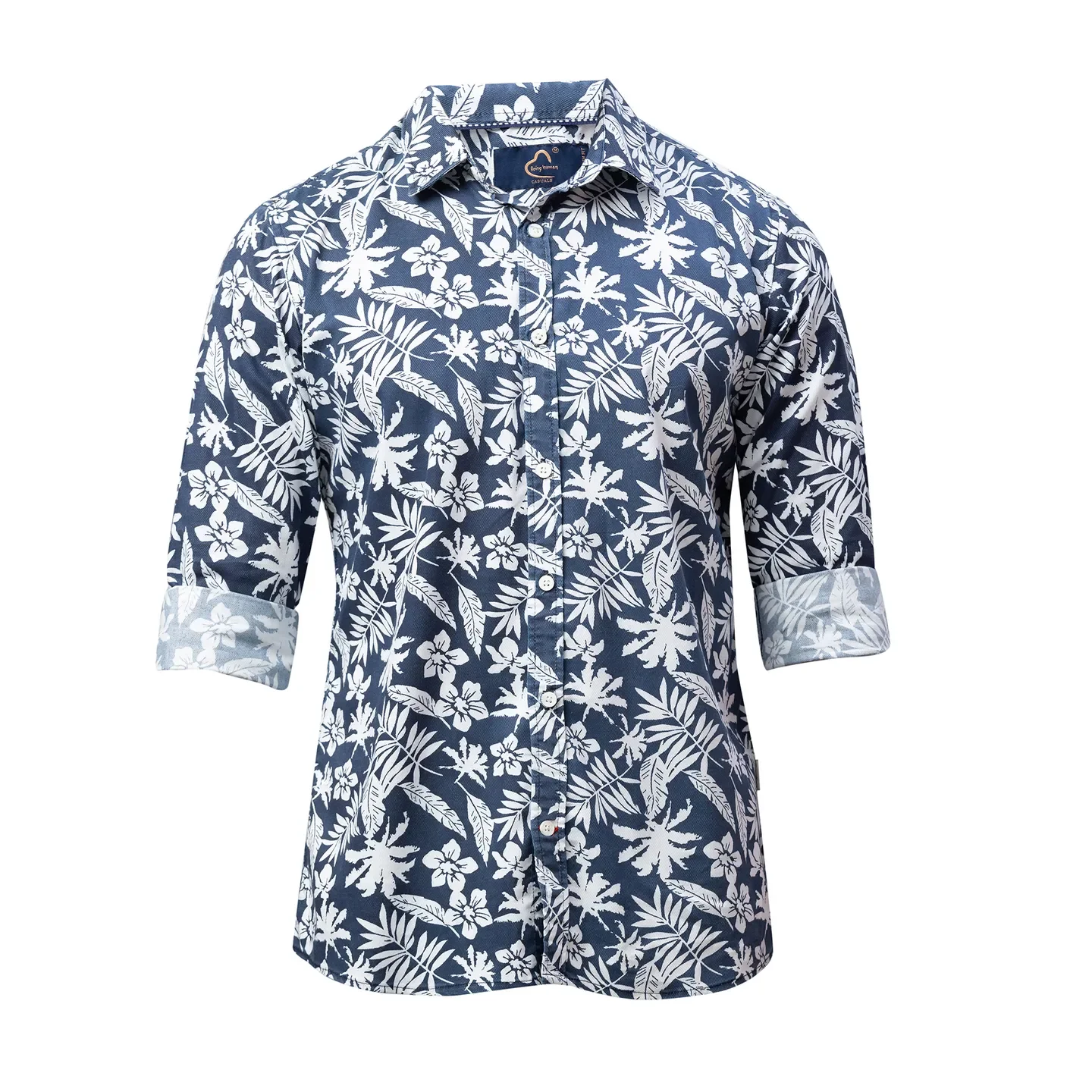 Navy Slim Fit Regular Collar Men's Shirt by Being Human Clothing - Image 4