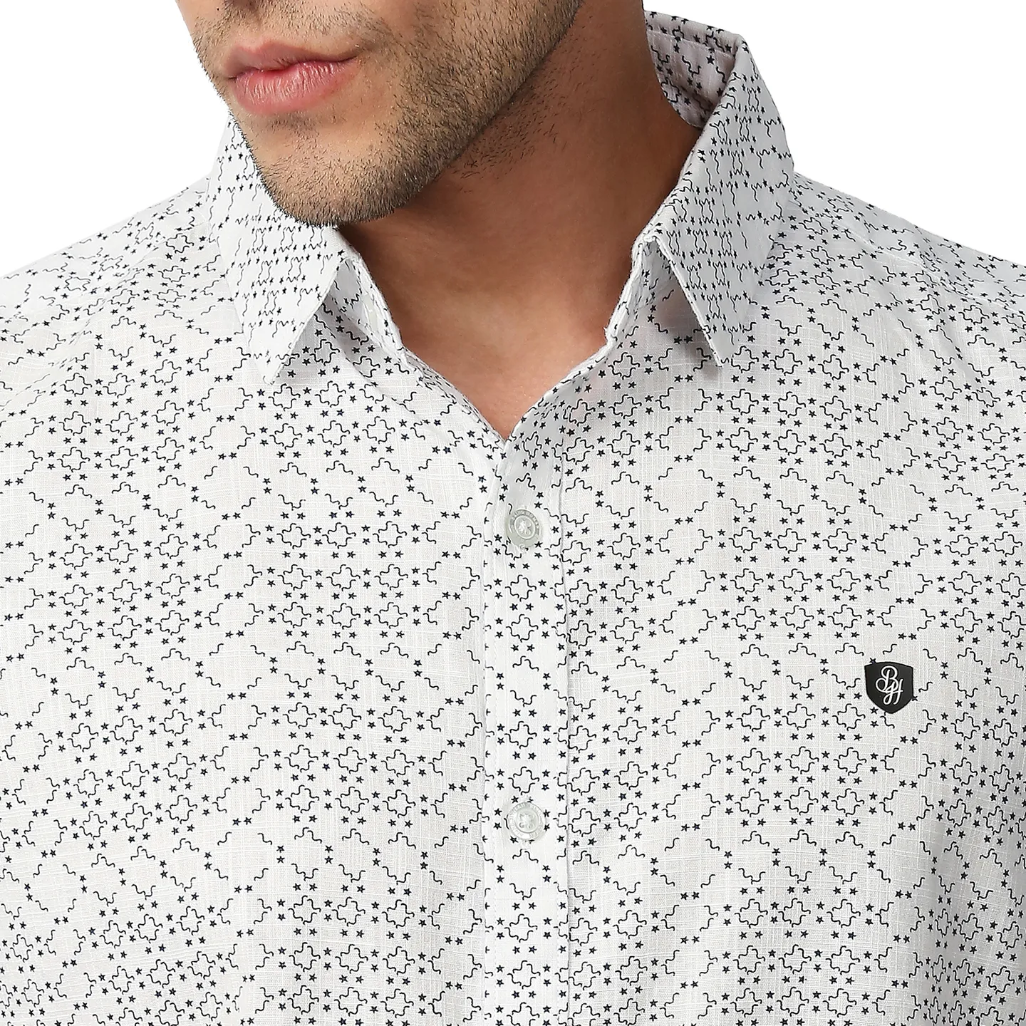 Blue Slim Straight Fit Regular Collar Long Sleeves Men's Shirt by Being Human Clothing - Image 5