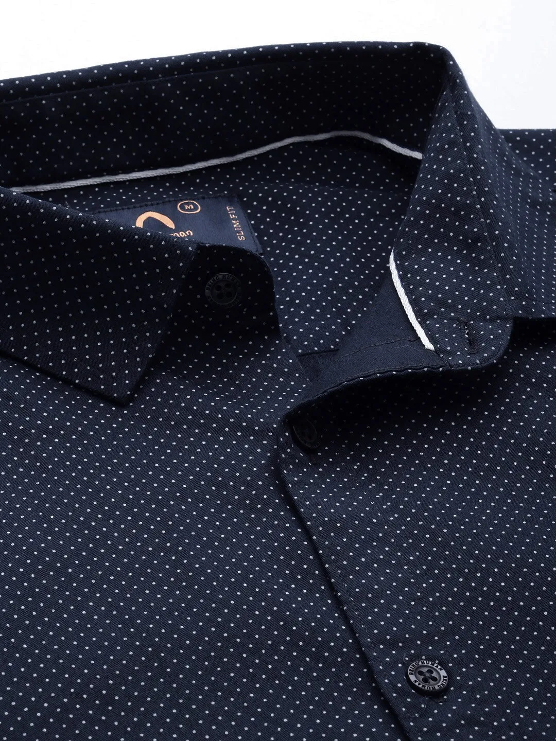 Blue Slim Straight Fit Regular Collar Long Sleeves Men's Shirt by Being Human Clothing - Image 5