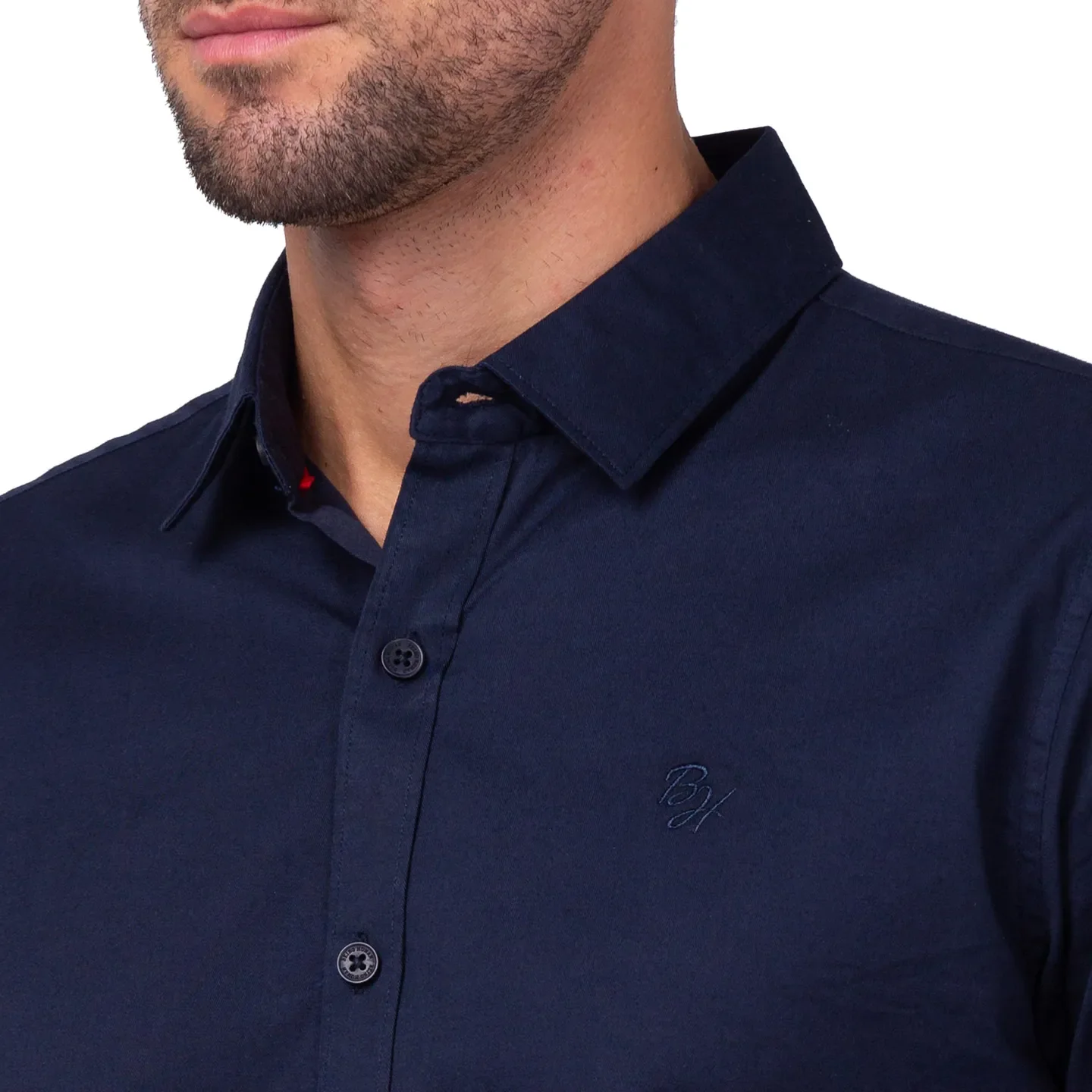 Blue Slim Straight Fit Regular Collar Long Sleeves Men's Shirt by Being Human Clothing - Image 5