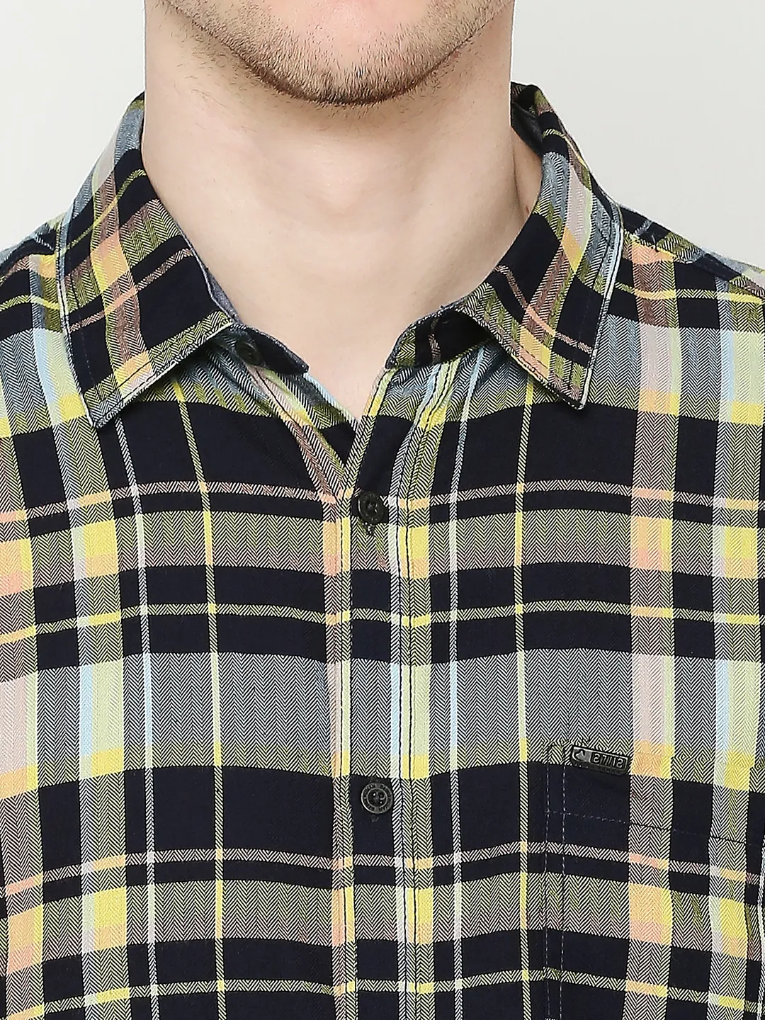 Navy Slim Fit Regular Collar Men's Shirt by Being Human Clothing - Image 5