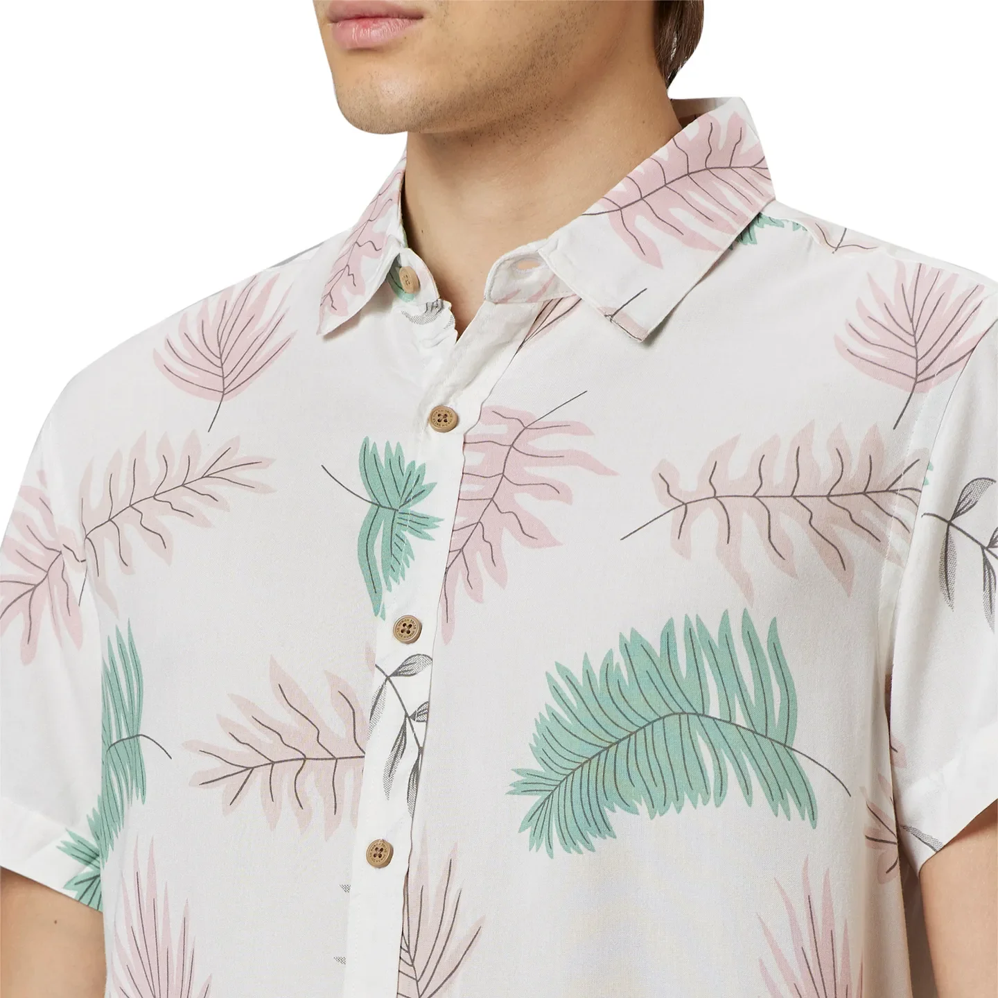 Off-White Slim Fit Regular Collar Men's Shirt by Being Human Clothing - Image 4