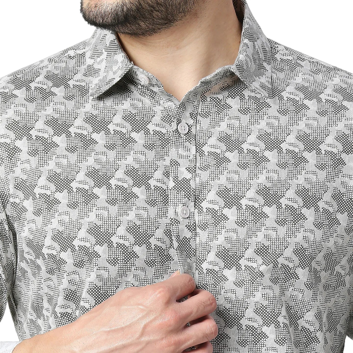 Olive Slim Straight Fit Regular Collar Long Sleeves Cotton Men's Shirt by Being Human Clothing - Image 4