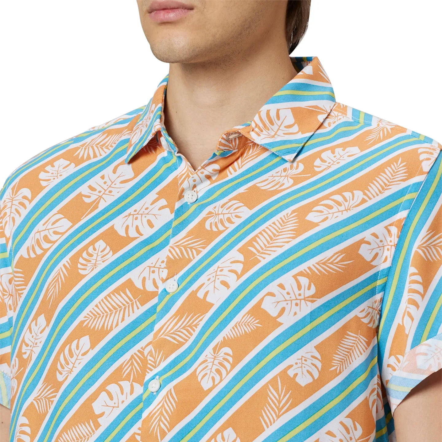 Orange Slim Fit Regular Collar Men's Shirt by Being Human Clothing - Image 4