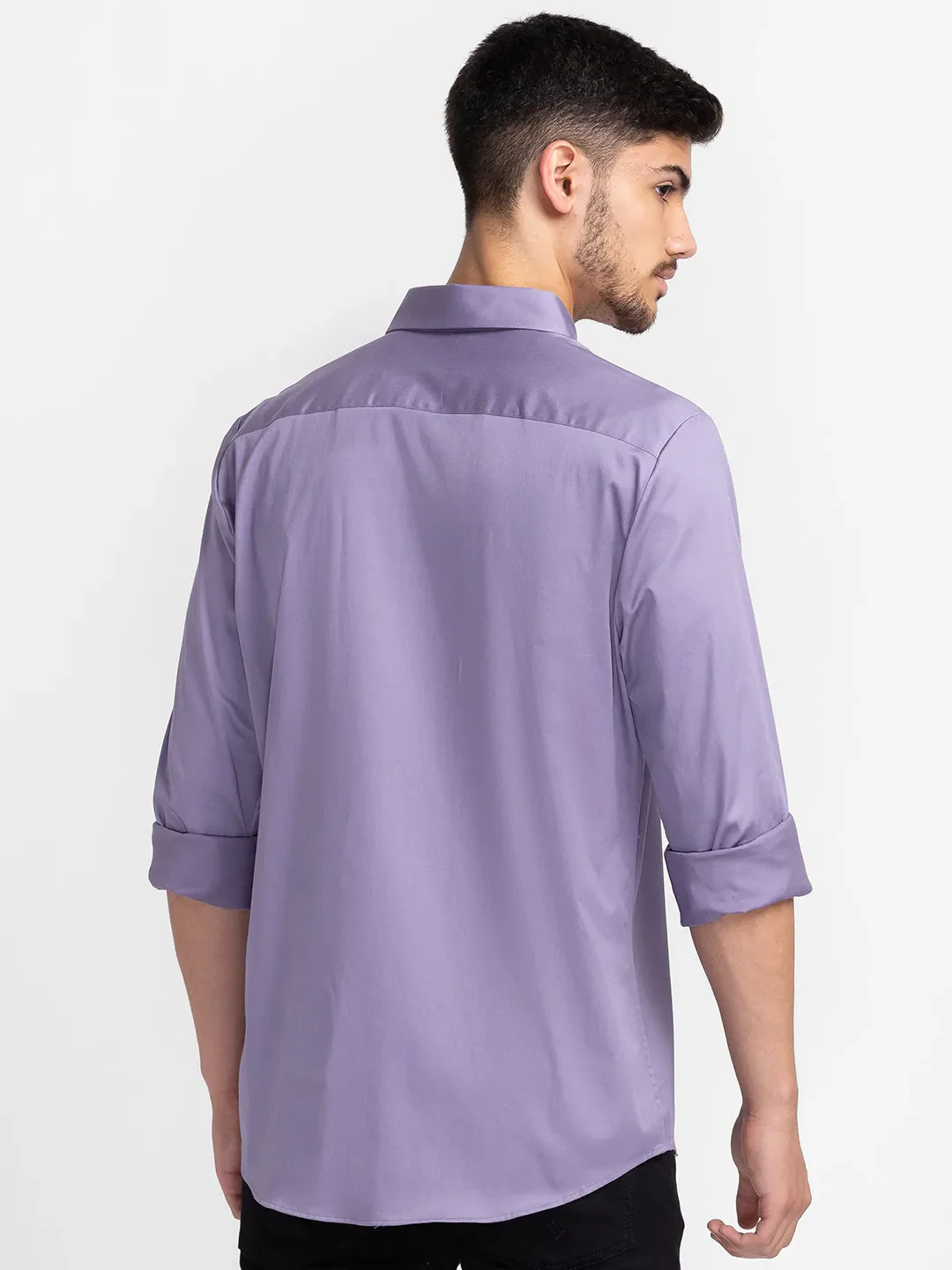 Purple Regular Fit Regular Collar Men's Shirt by Being Human Clothing - Image 3