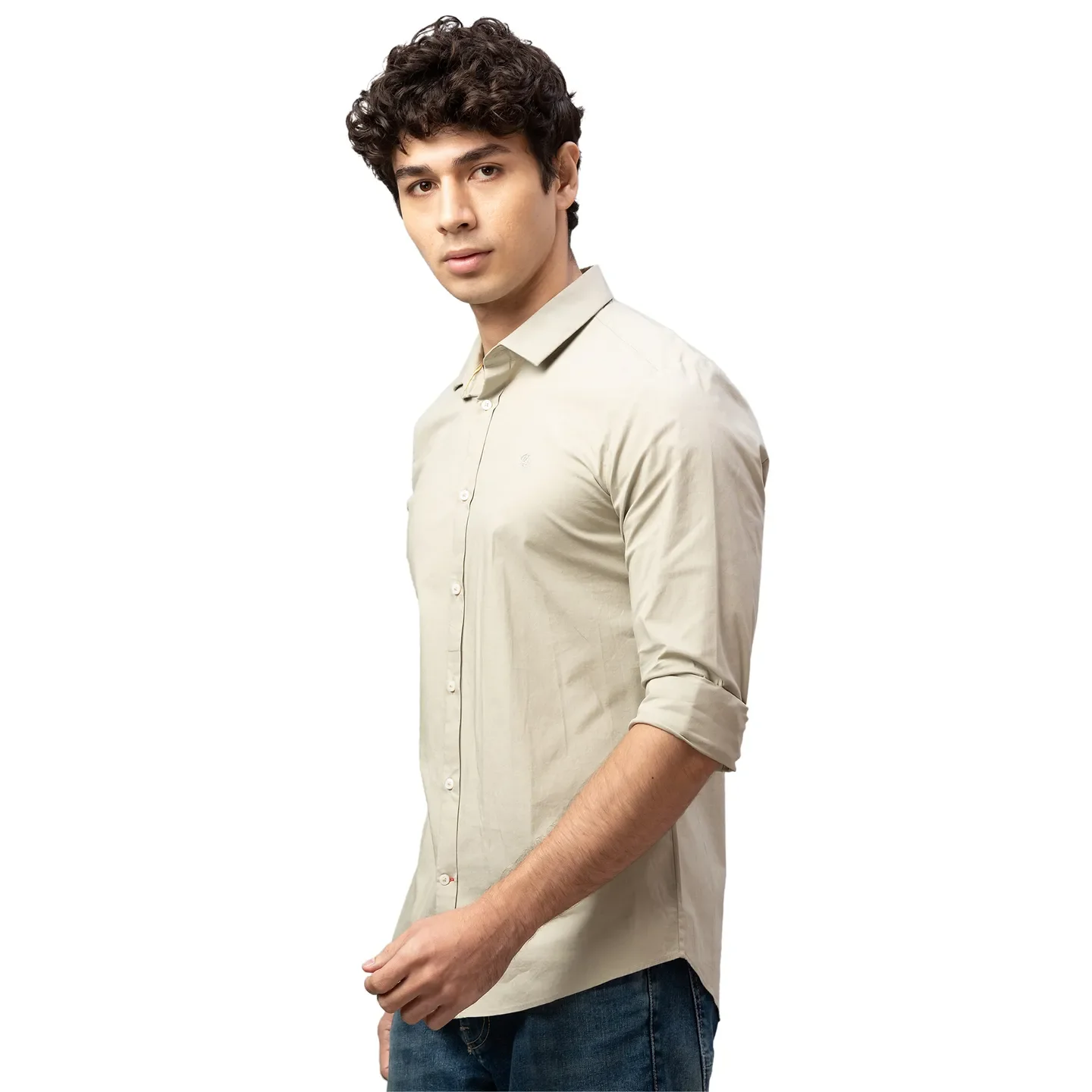 Sand Regular Fit Regular Collar Men's Shirt by Being Human Clothing - Image 4