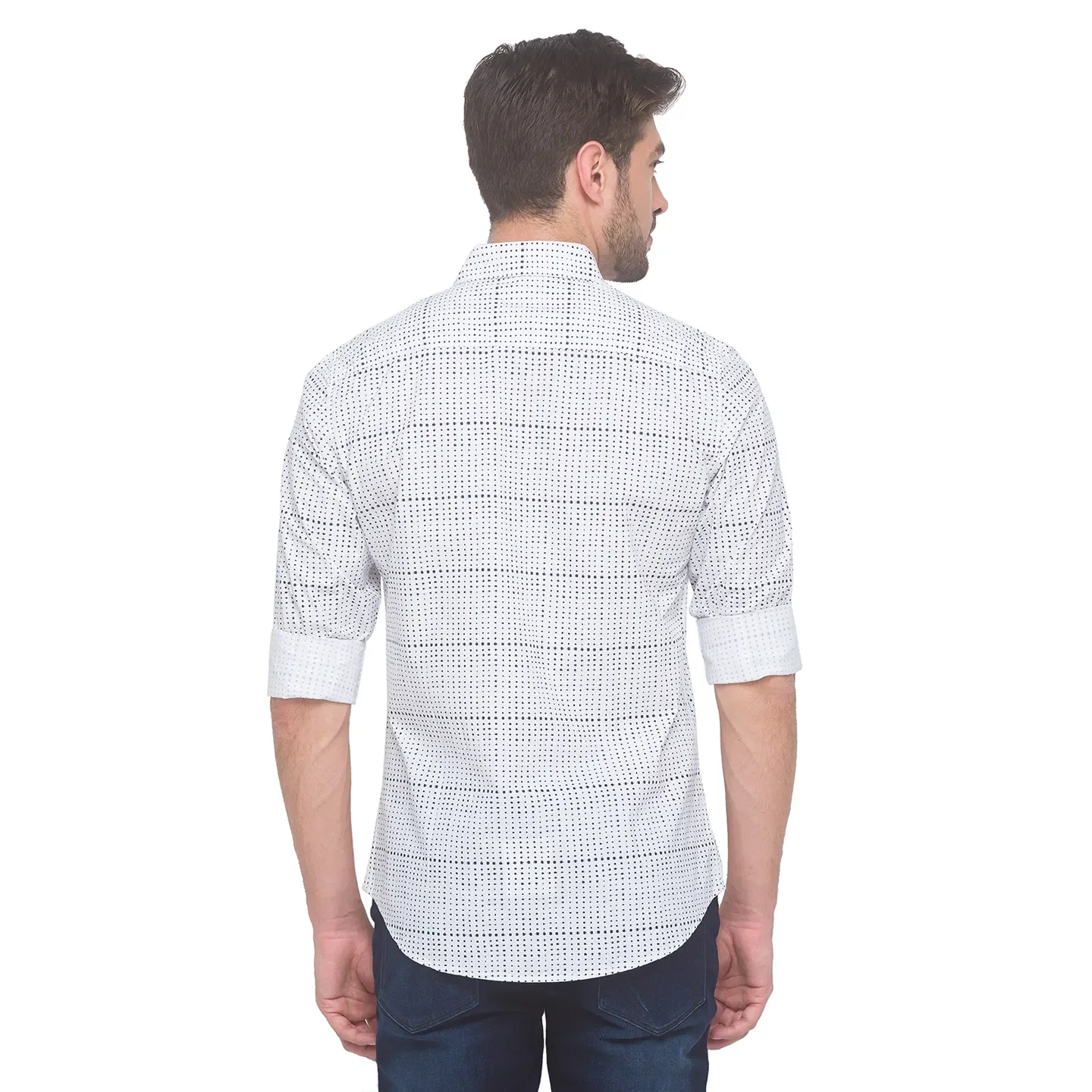 White Slim Straight Fit Men's Long Sleeves Shirt by Being Human Clothing - Image 2