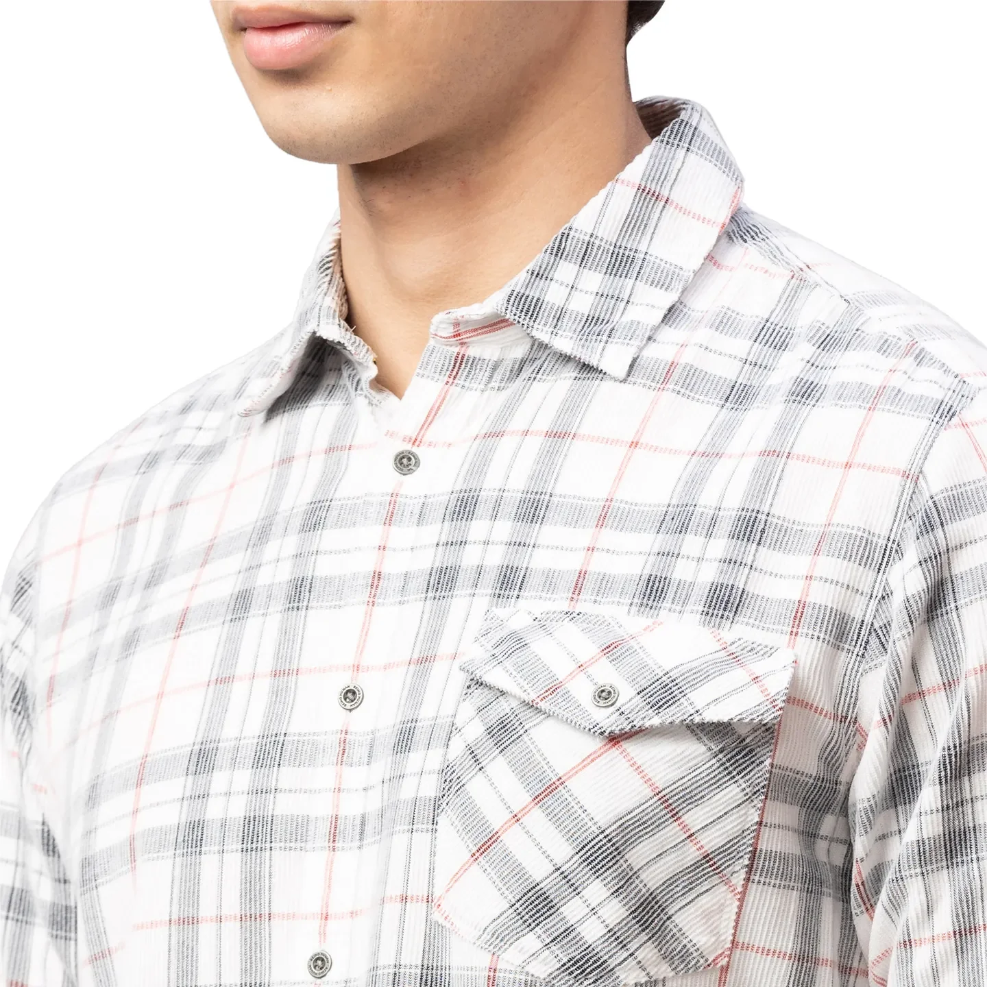 White Slim Straight Fit Regular Collar Long Sleeves Cotton Men's Shirt by Being Human Clothing - Image 5