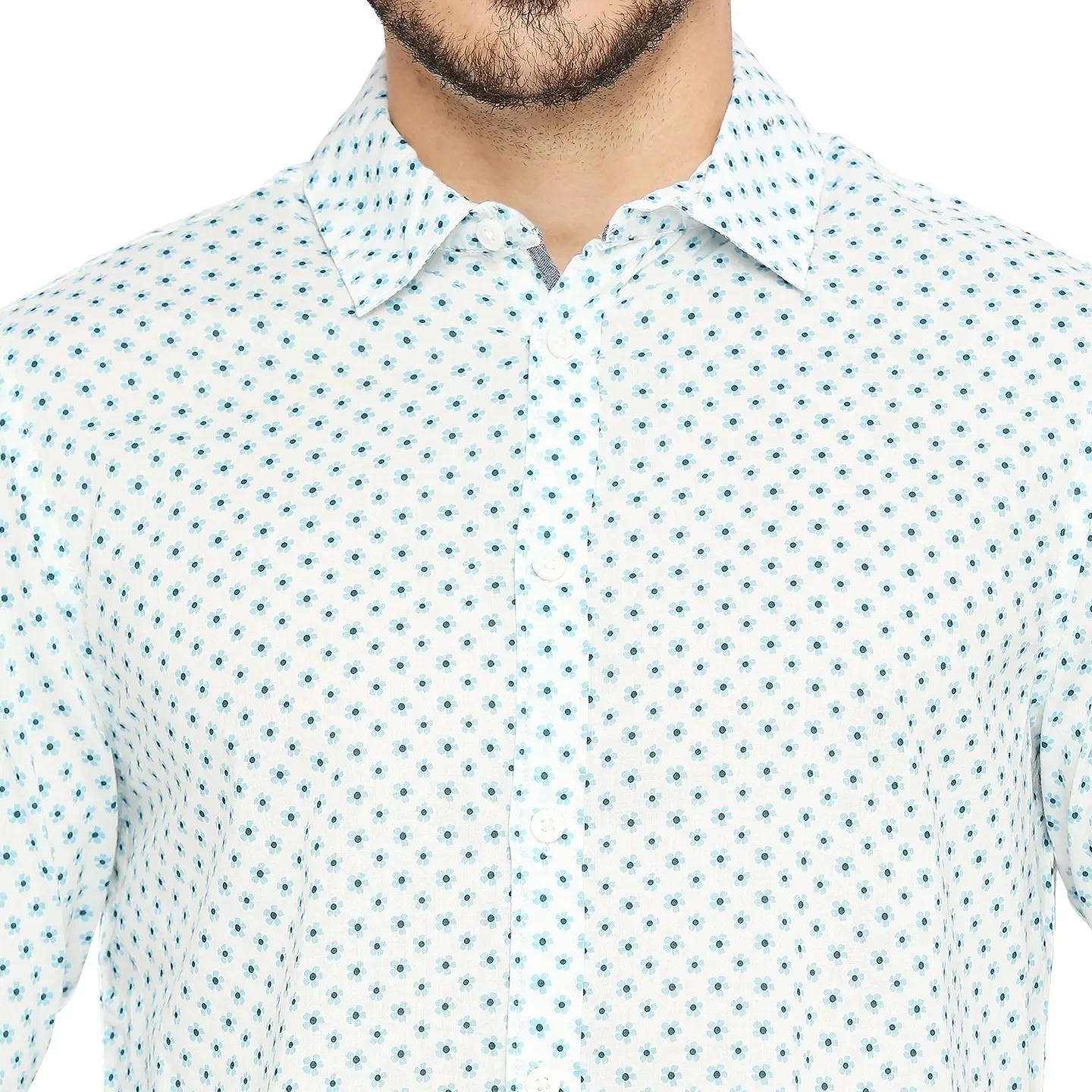 White Slim Fit Regular Collar Men's Shirt by Being Human Clothing - Image 5