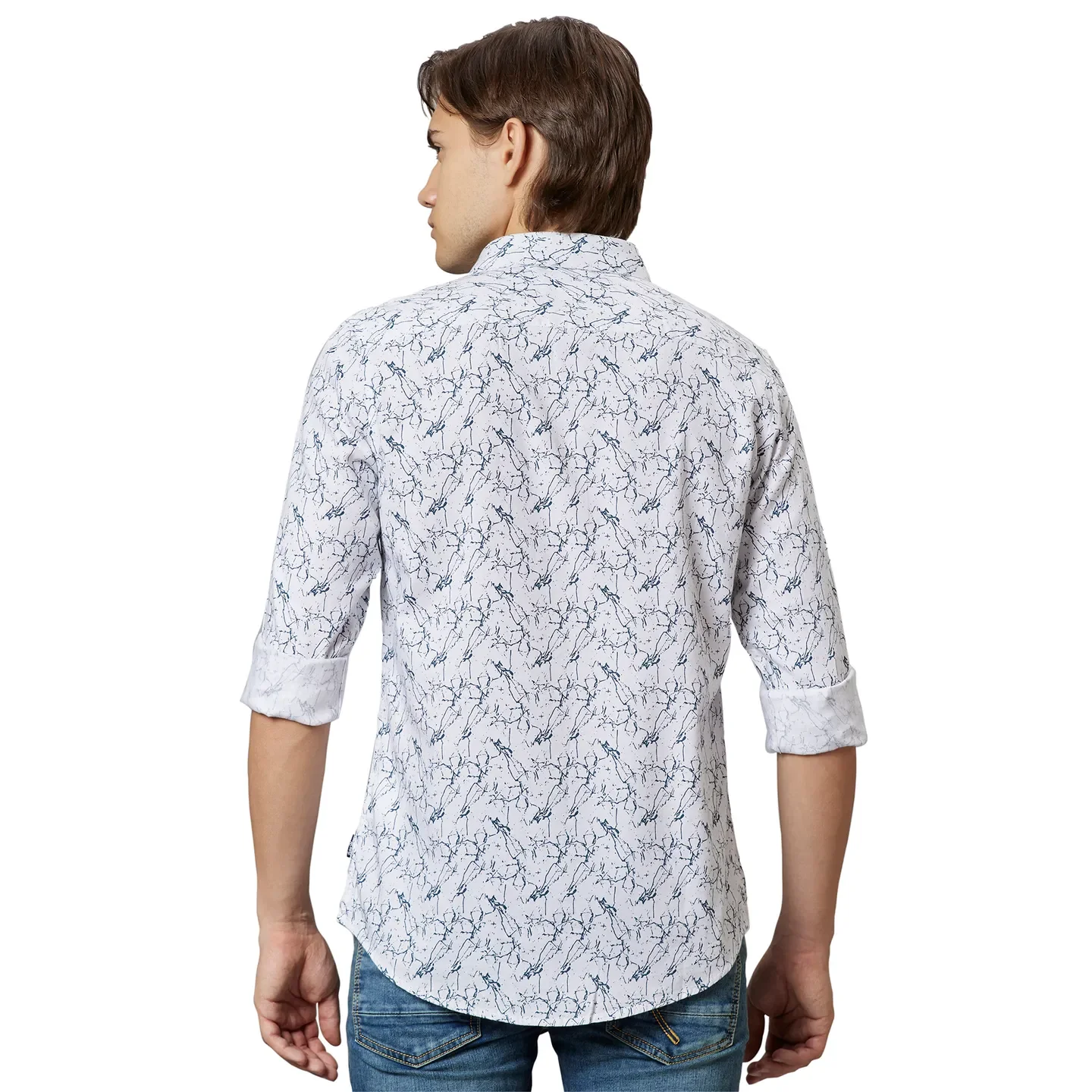 White Slim Fit Regular Collar Men's Shirt by Being Human Clothing - Image 2