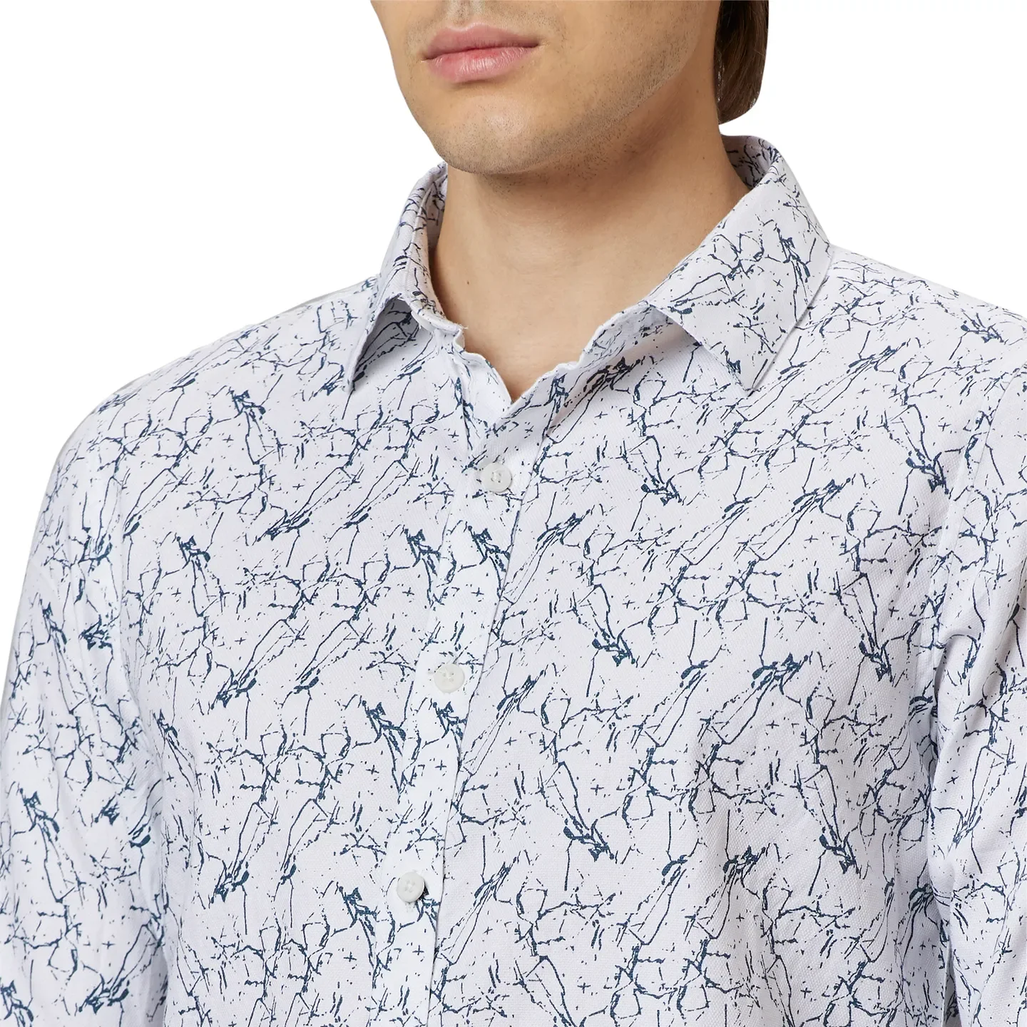 White Slim Fit Regular Collar Men's Shirt by Being Human Clothing - Image 4
