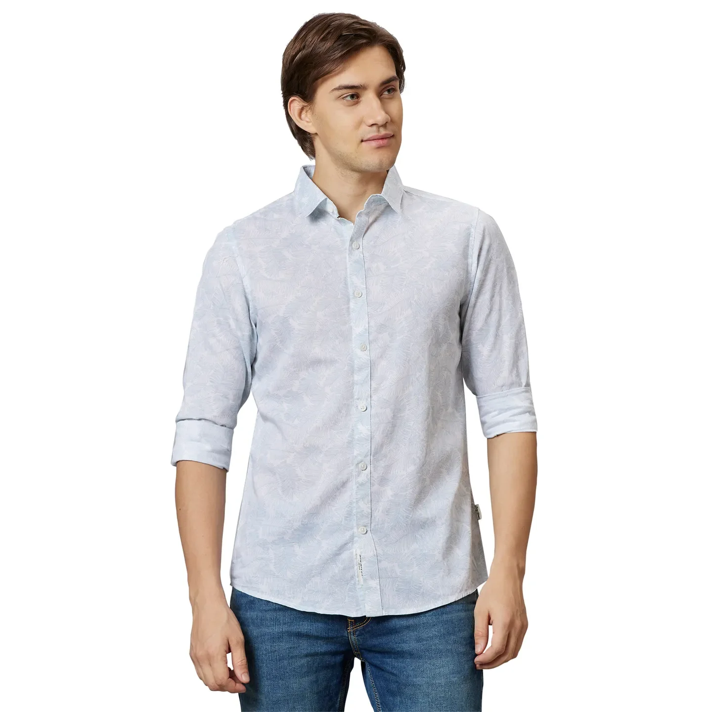 White Slim Fit Regular Collar Men's Shirt by Being Human Clothing