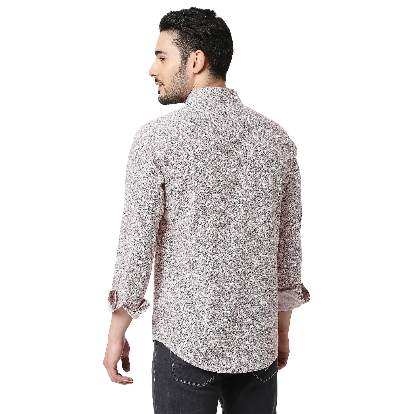 White Slim Straight Fit Regular Collar Long Sleeves Men's Shirt by Being Human Clothing - Image 3