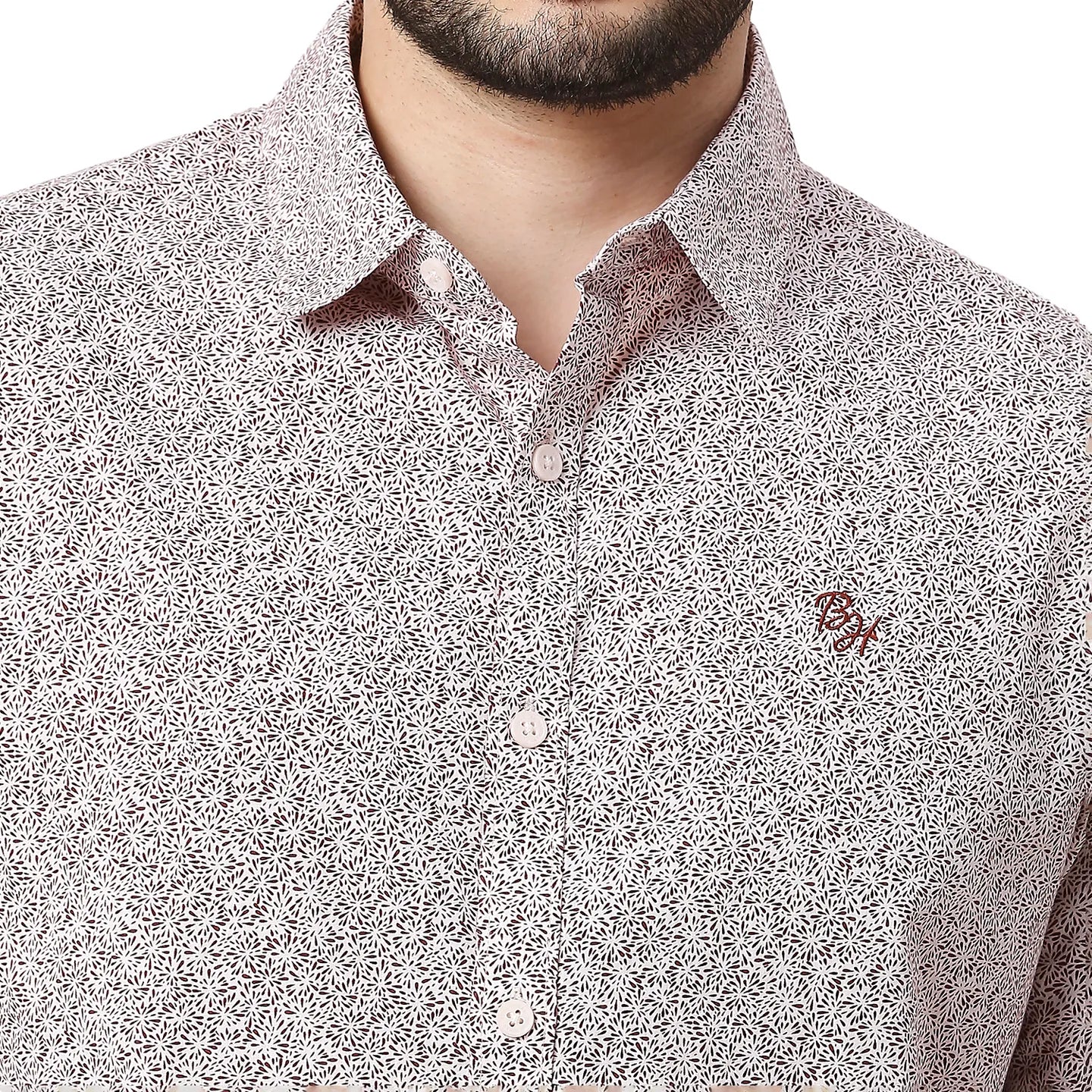 White Slim Straight Fit Regular Collar Long Sleeves Men's Shirt by Being Human Clothing - Image 4