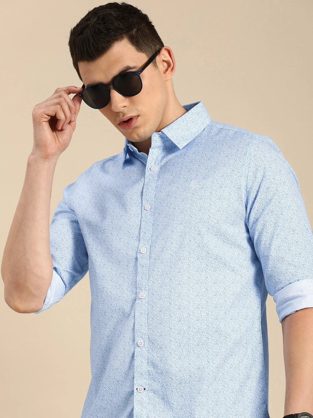 White Slim Straight Fit Regular Collar Long Sleeves Men's Shirt by Being Human Clothing
