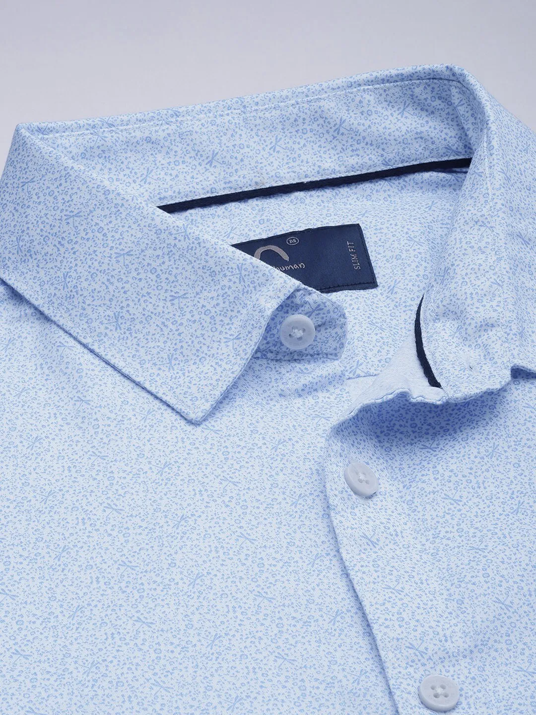 White Slim Straight Fit Regular Collar Long Sleeves Men's Shirt by Being Human Clothing - Image 5