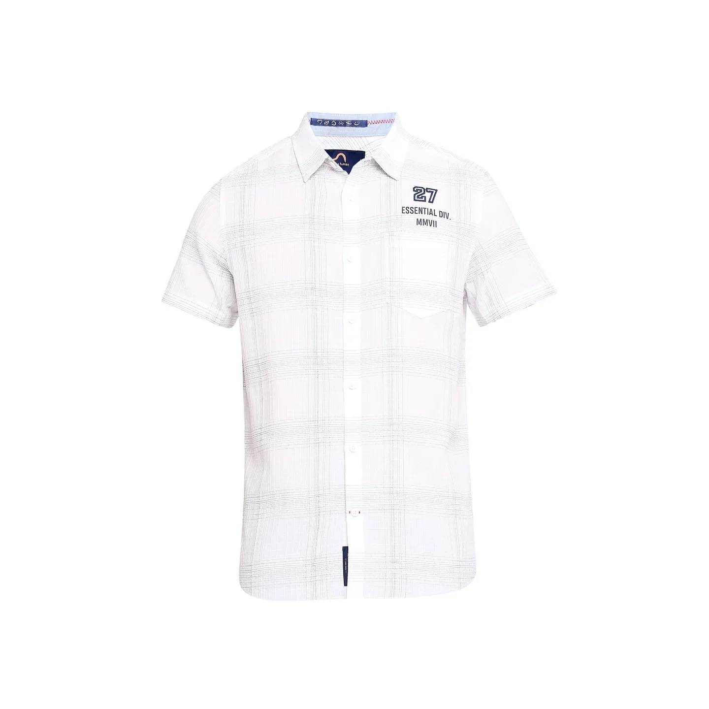 White Slim Straight Fit Regular Collar Short Sleeves Cotton Men's Shirt by Being Human Clothing - Image 7