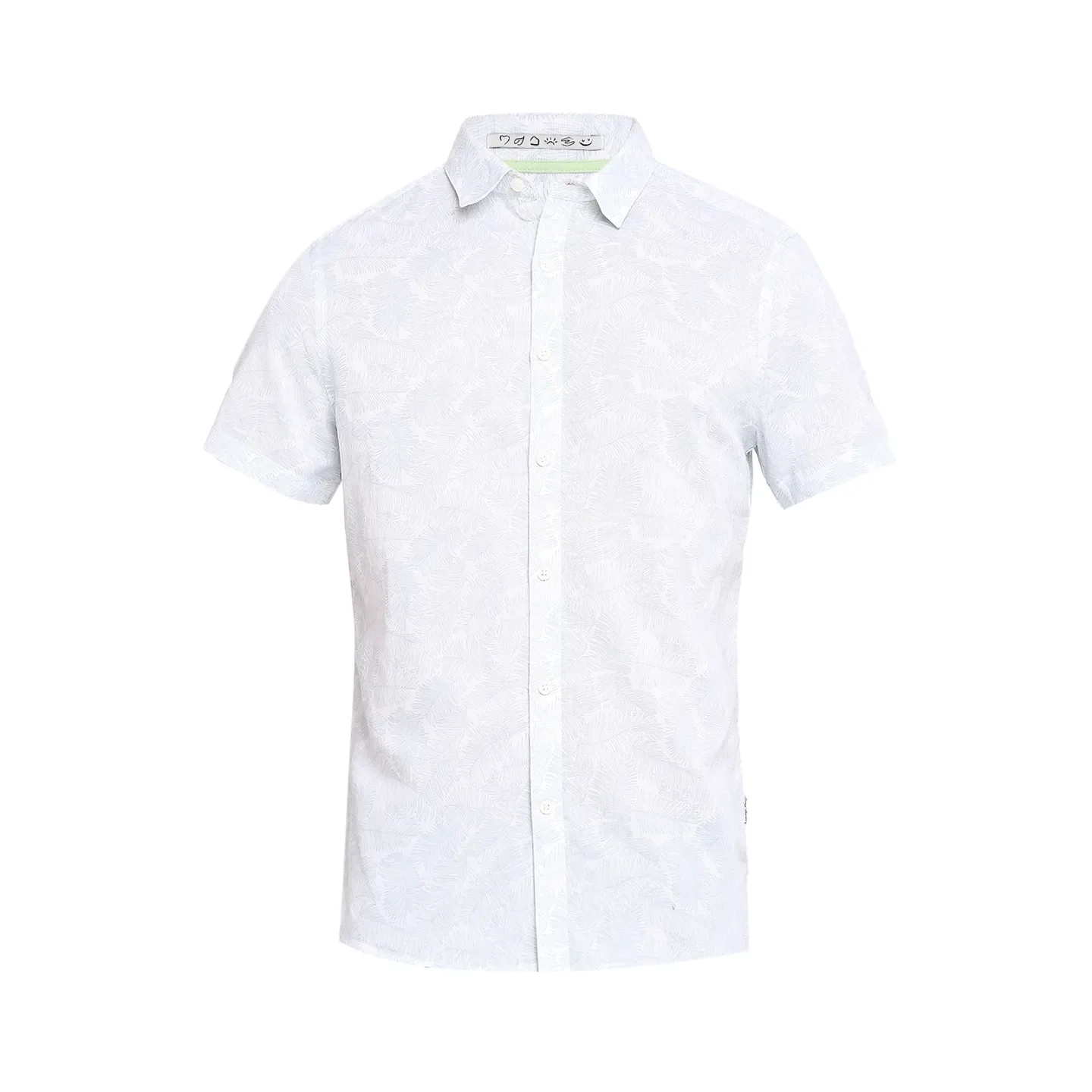 White Slim Straight Fit Regular Collar Short Sleeves Cotton Men's Shirt by Being Human Clothing - Image 7