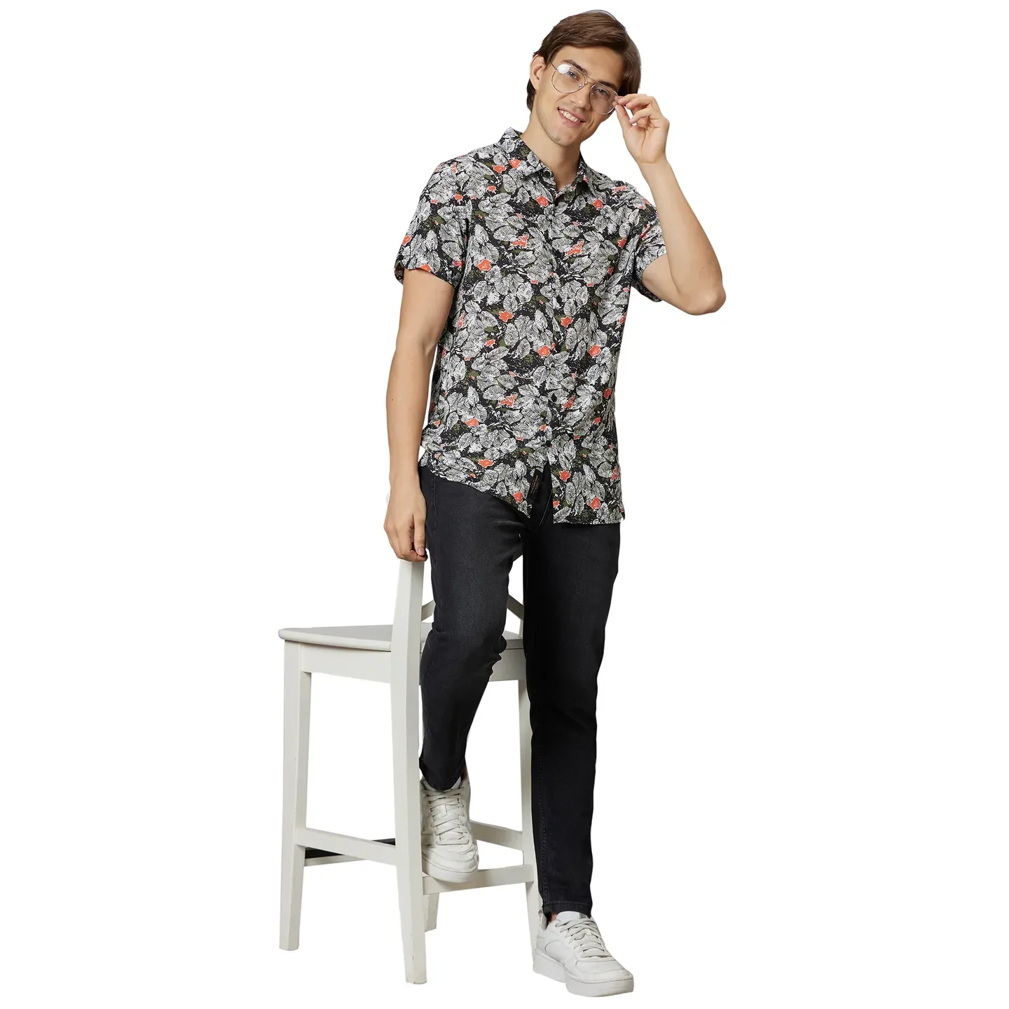 White Slim Fit Regular Collar Men's Shirt by Being Human Clothing - Image 5